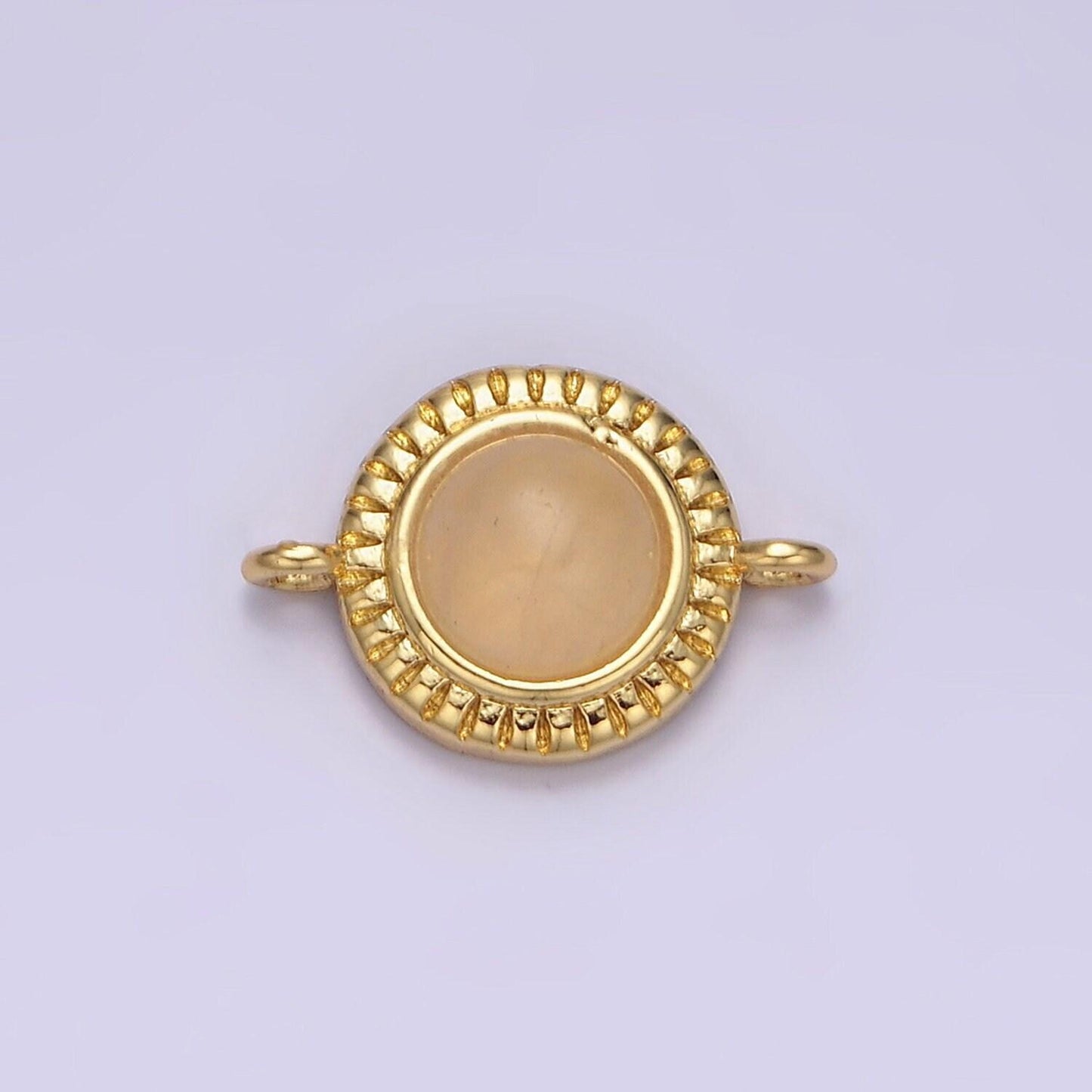14k gold filled 10mm round natural gemstone link connector for bracelet charm connector natural stone | y738 - y749