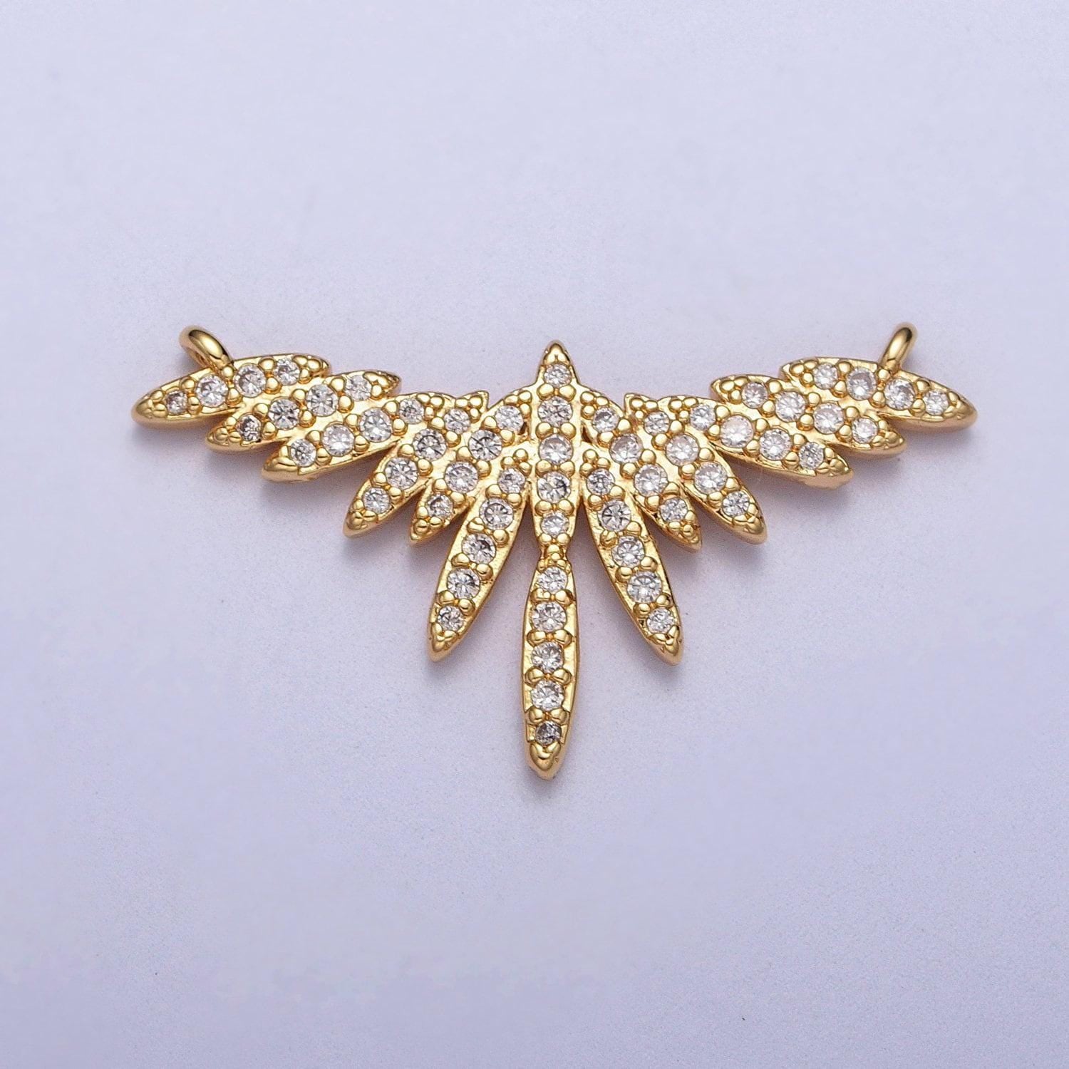 Clear micro paved cz phoenix charm connector bird wings gold link connector for necklace bracelet component y702