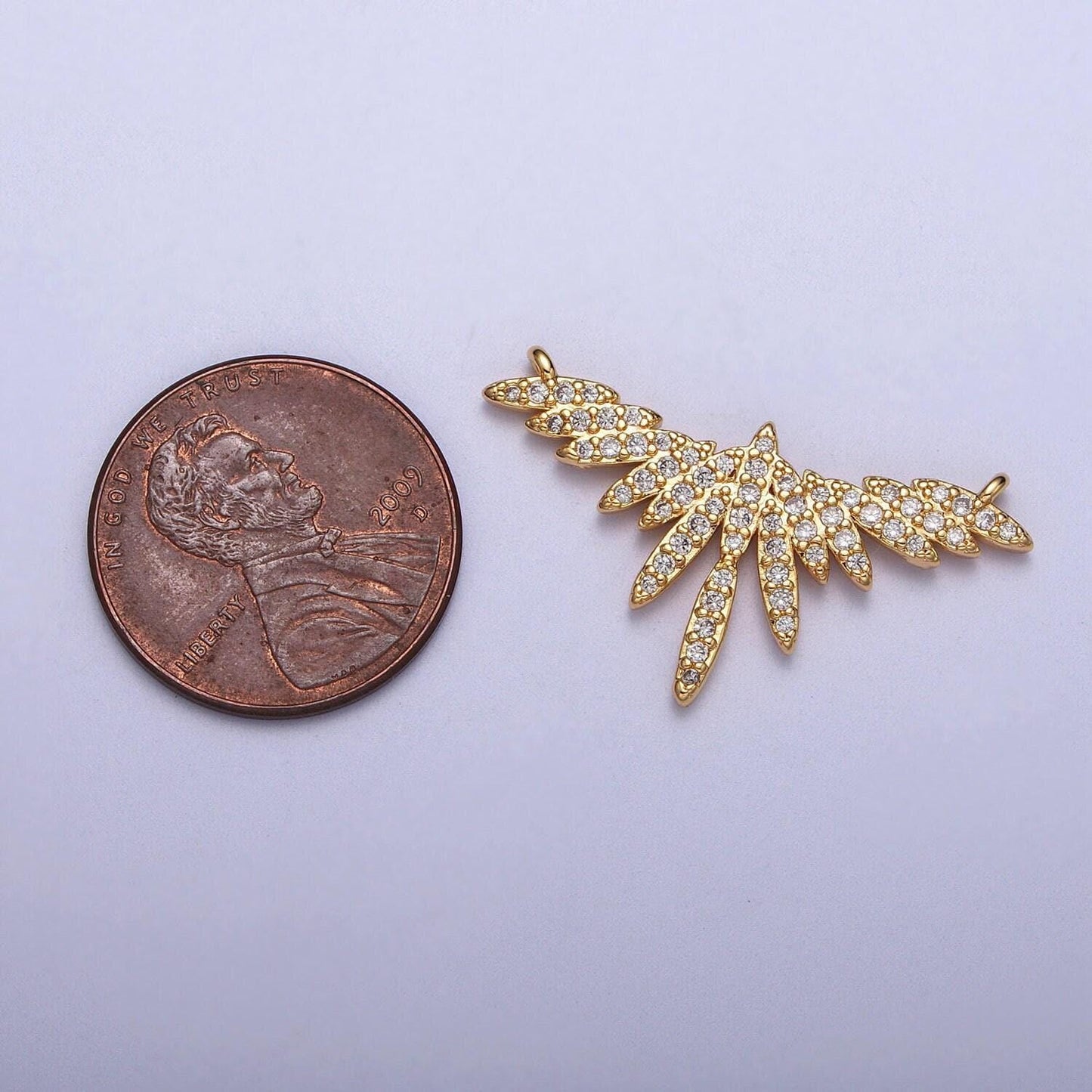 Clear micro paved cz phoenix charm connector bird wings gold link connector for necklace bracelet component y702