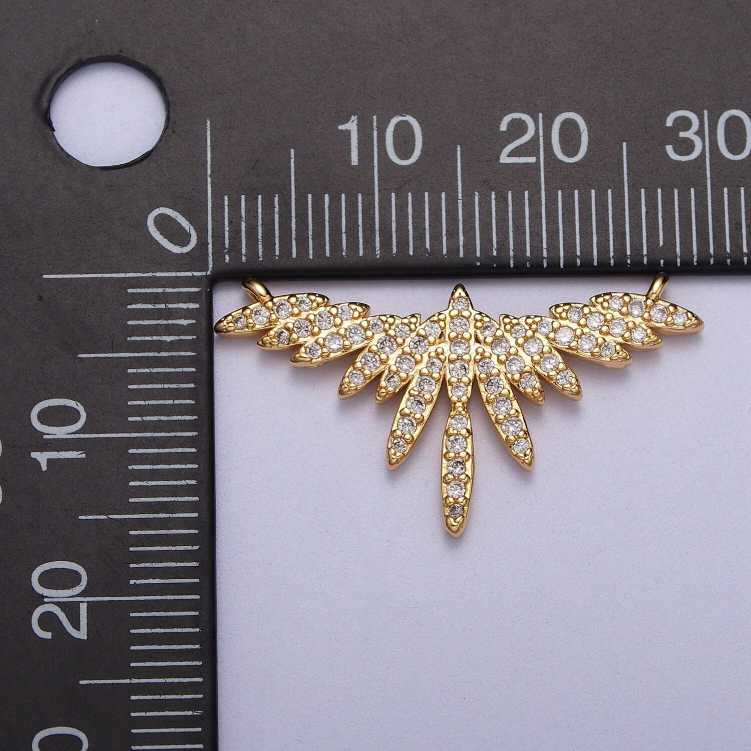 Clear micro paved cz phoenix charm connector bird wings gold link connector for necklace bracelet component y702
