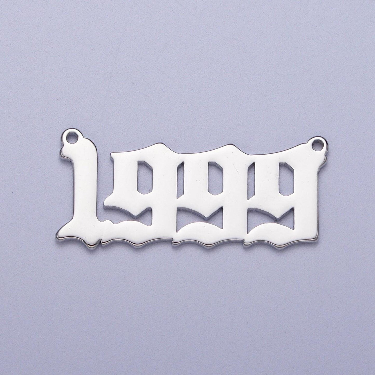 Old english year charm conncetor necklace birth year number necklace silver birthday year link connector for bracelet necklace supply y689