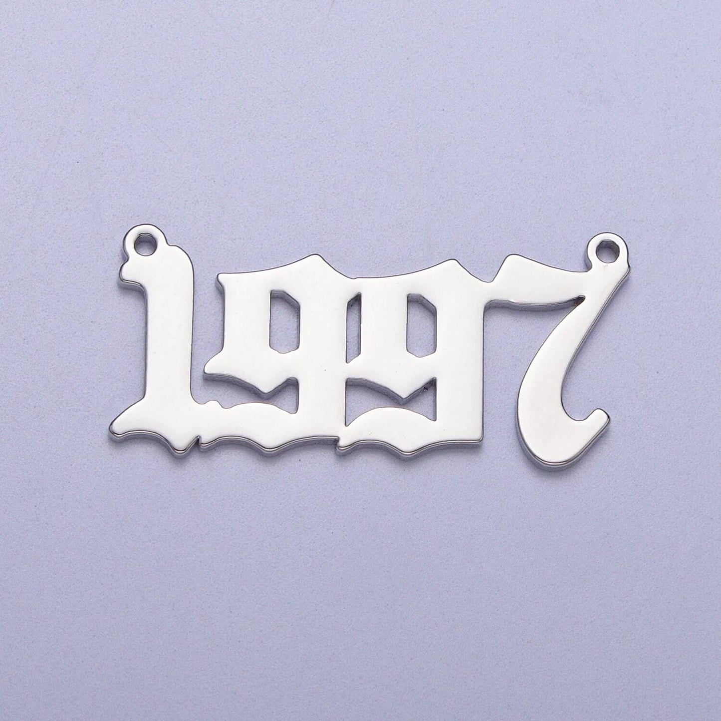 Old english year charm conncetor necklace birth year number necklace silver birthday year link connector for bracelet necklace supply y689