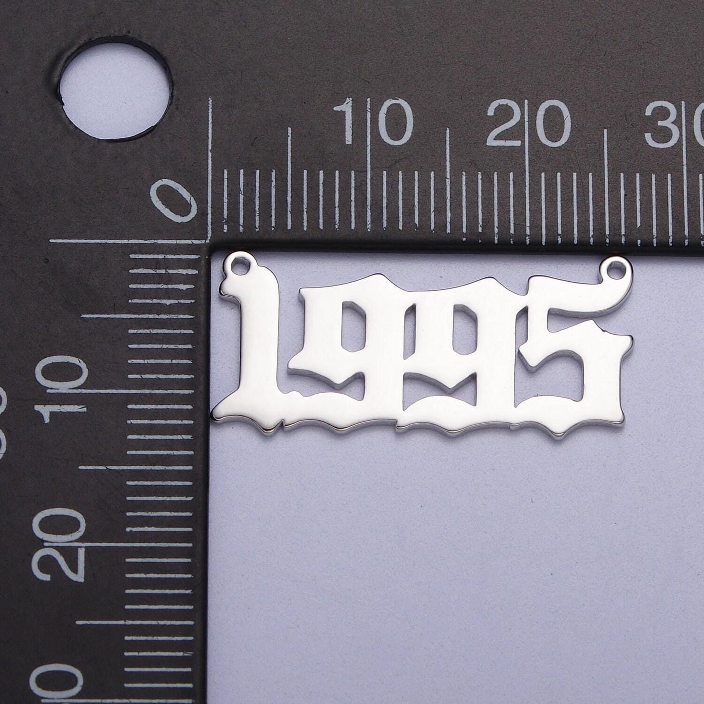 Old english year charm conncetor necklace birth year number necklace silver birthday year link connector for bracelet necklace supply y689