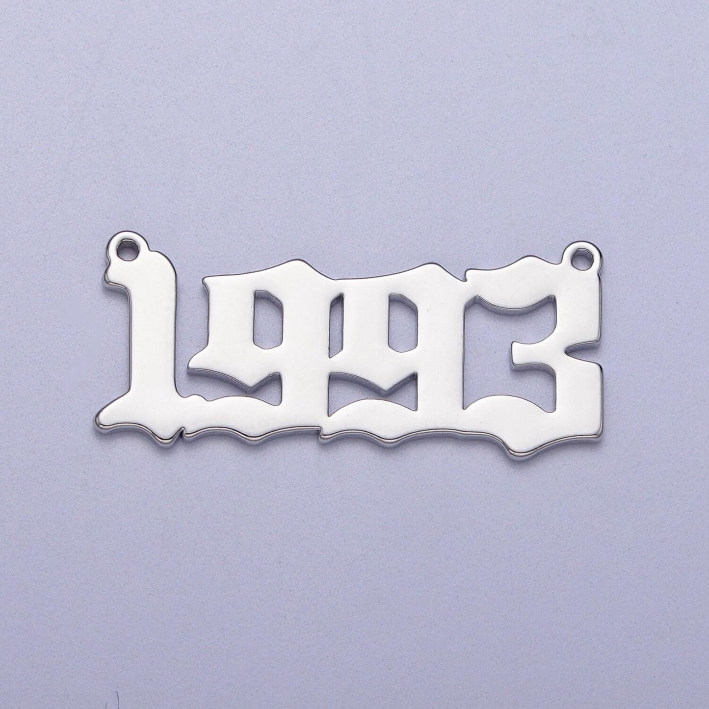 Old english year charm conncetor necklace birth year number necklace silver birthday year link connector for bracelet necklace supply y689
