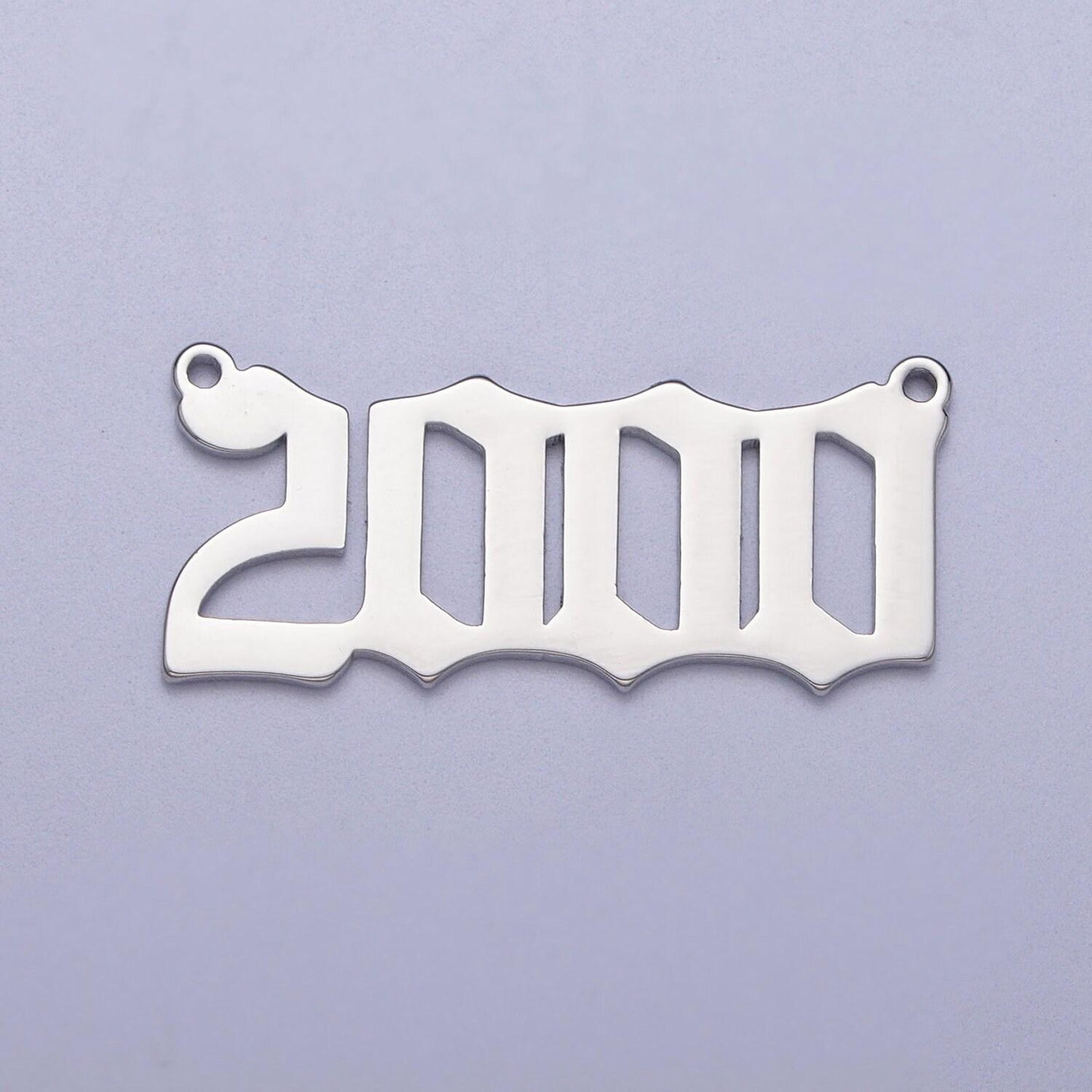 Old english year charm conncetor necklace birth year number necklace silver birthday year link connector for bracelet necklace supply y689