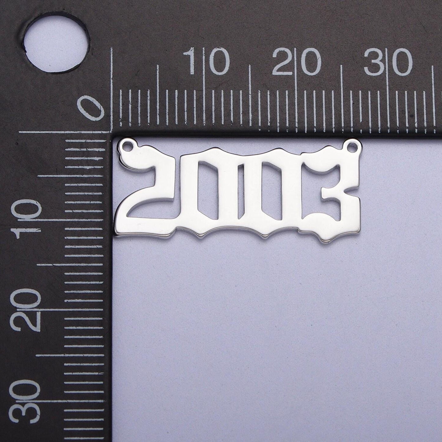 Old english year charm conncetor necklace birth year number necklace silver birthday year link connector for bracelet necklace supply y689