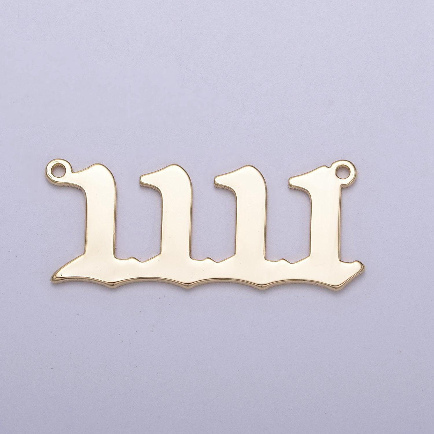 1111 gold filled angel number charm connector lucky number for necklace bracelet component y-459