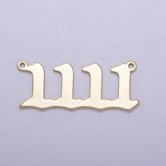 1111 gold filled angel number charm connector lucky number for necklace bracelet component y-459