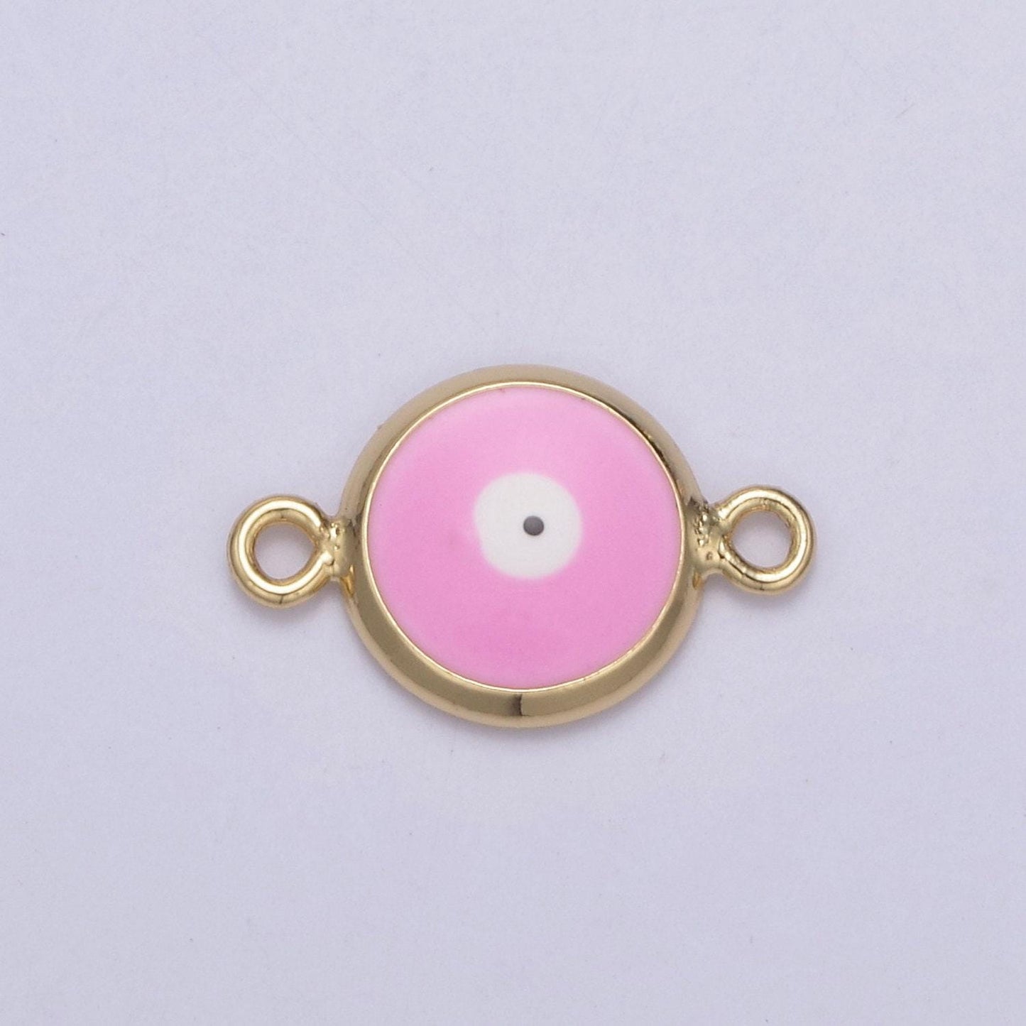 14k gold filled protection eye of ra charm, multicolor enamel evil eye pendant necklace pendant charm connector for jewelry making,y-434