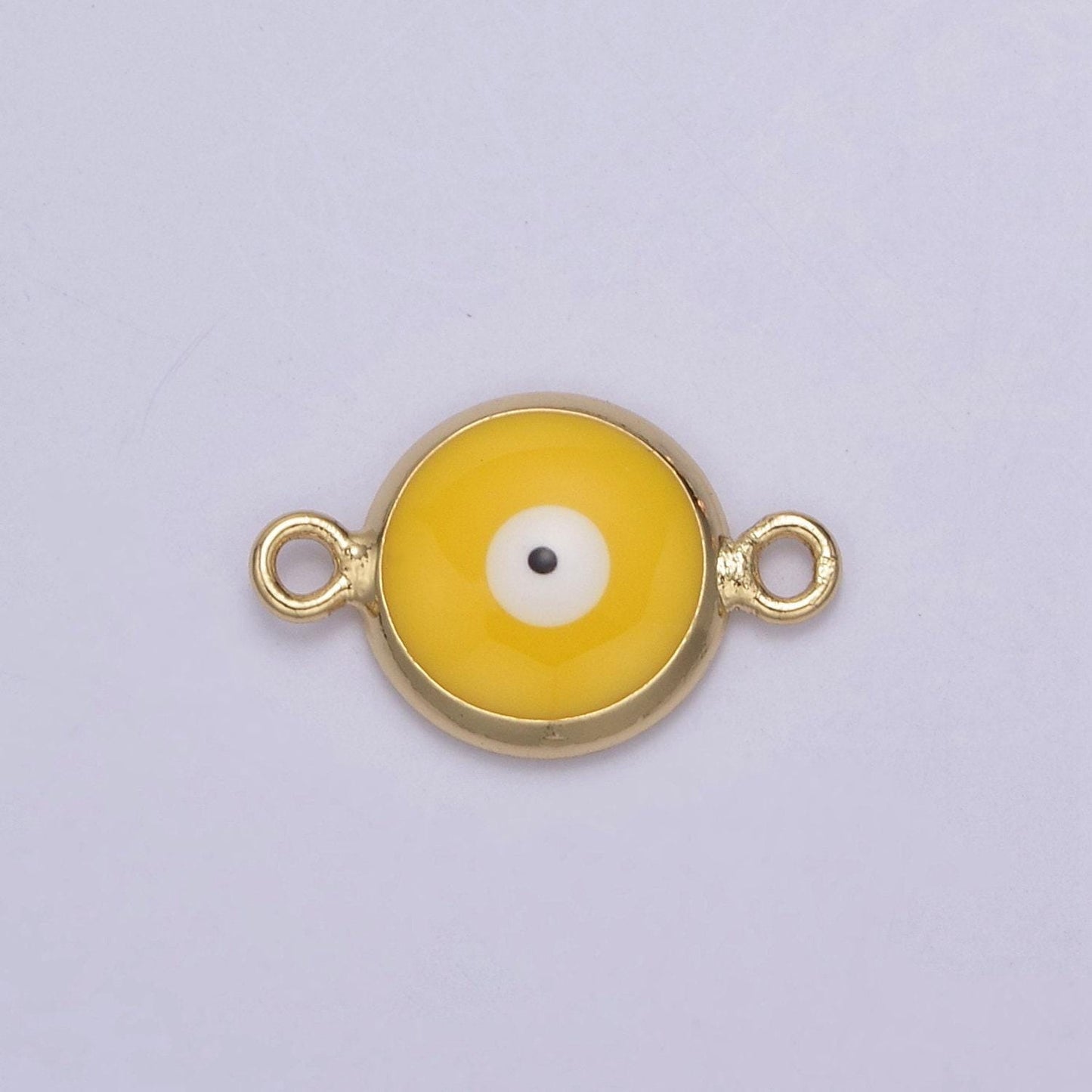 14k gold filled protection eye of ra charm, multicolor enamel evil eye pendant necklace pendant charm connector for jewelry making,y-434