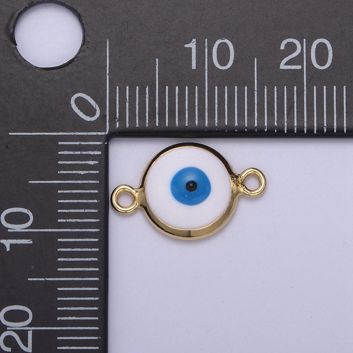14k gold filled protection eye of ra charm, multicolor enamel evil eye pendant necklace pendant charm connector for jewelry making,y-434