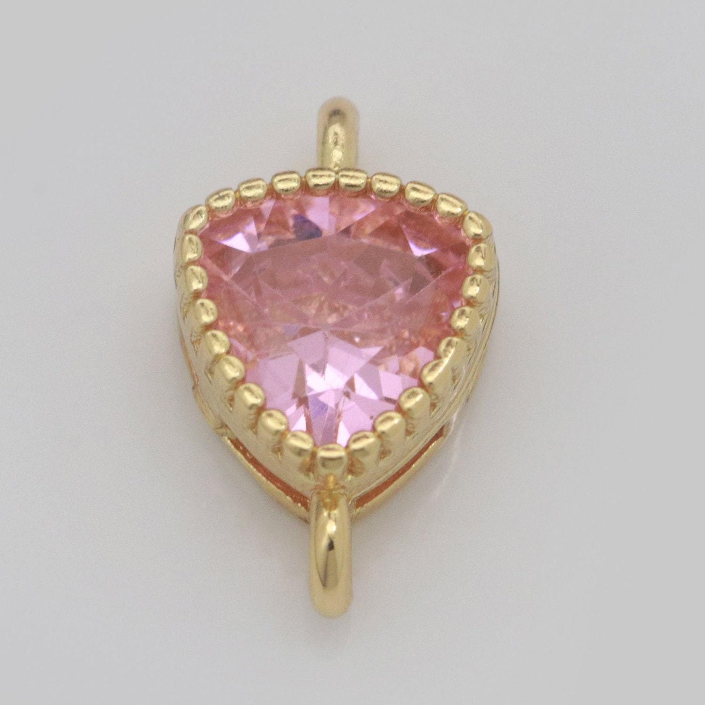 Shield solitaire cz gold connector medieval diamond cut dainty cubic zirconia connector for necklace bracelet supply n-033: n-040