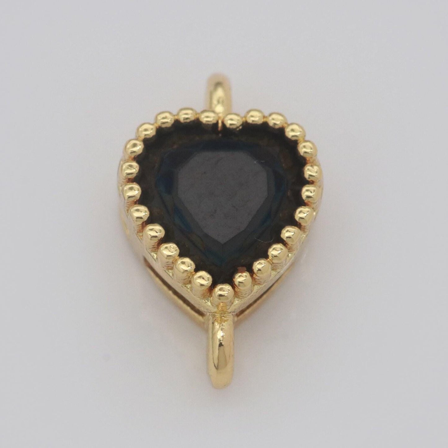 Heart solitaire cz gold connector love diamond cut dainty cubic zirconia connector for necklace bracelet supply y330- y337