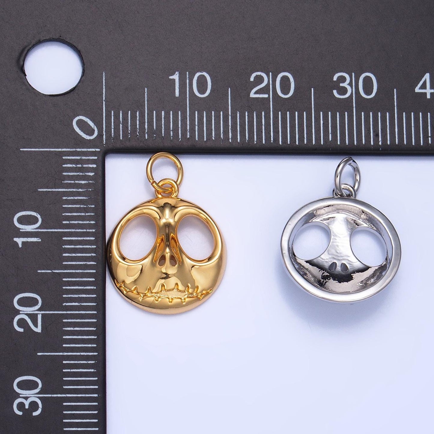 Dainty gold filled jack skellington charm for halloween jewelry inspired silver nightmare before christmas charm x926