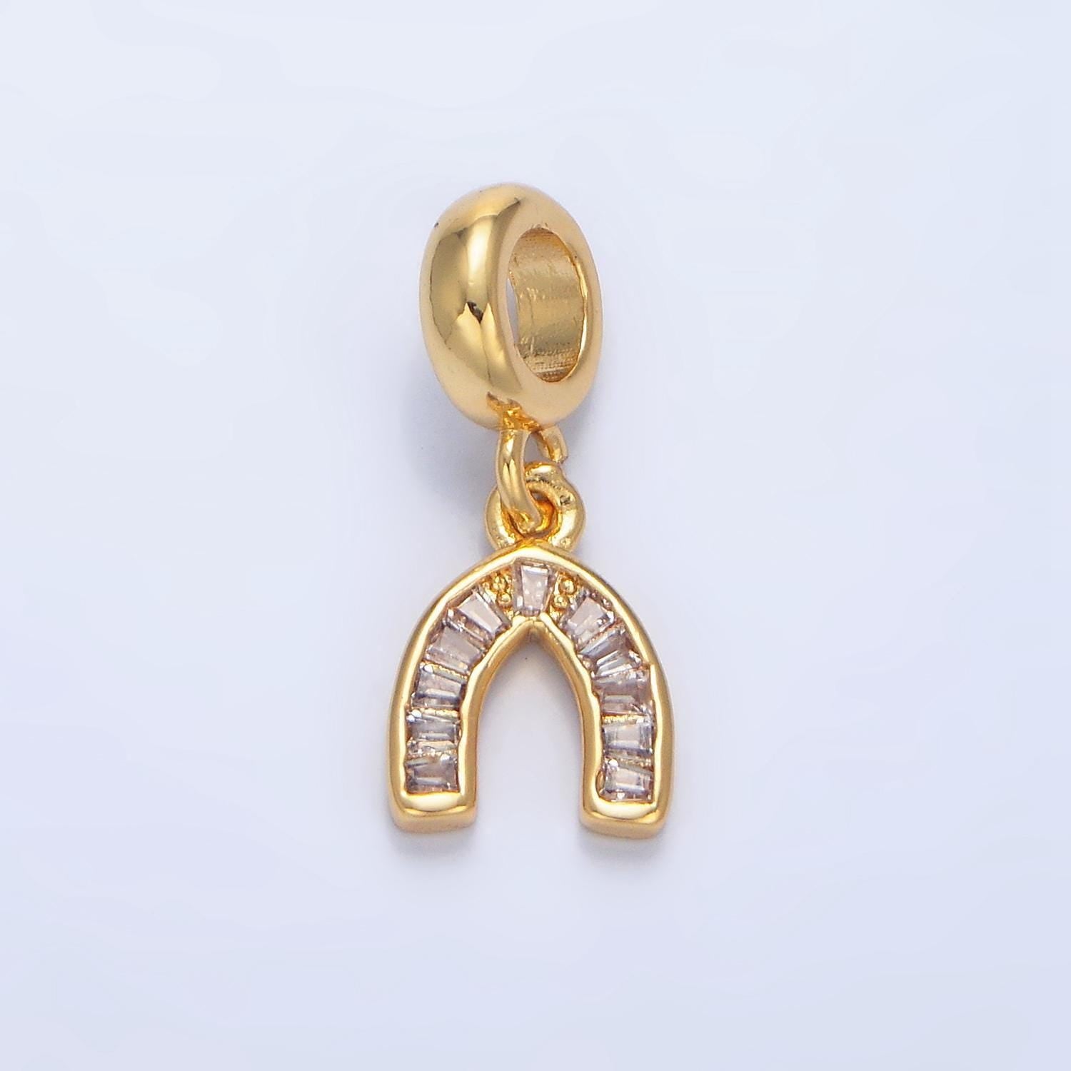 Mini horseshoe charm 24k gold filled baguette lucky charm pendant, horse shoe for necklace bracelet earrings jewelry making supply x913