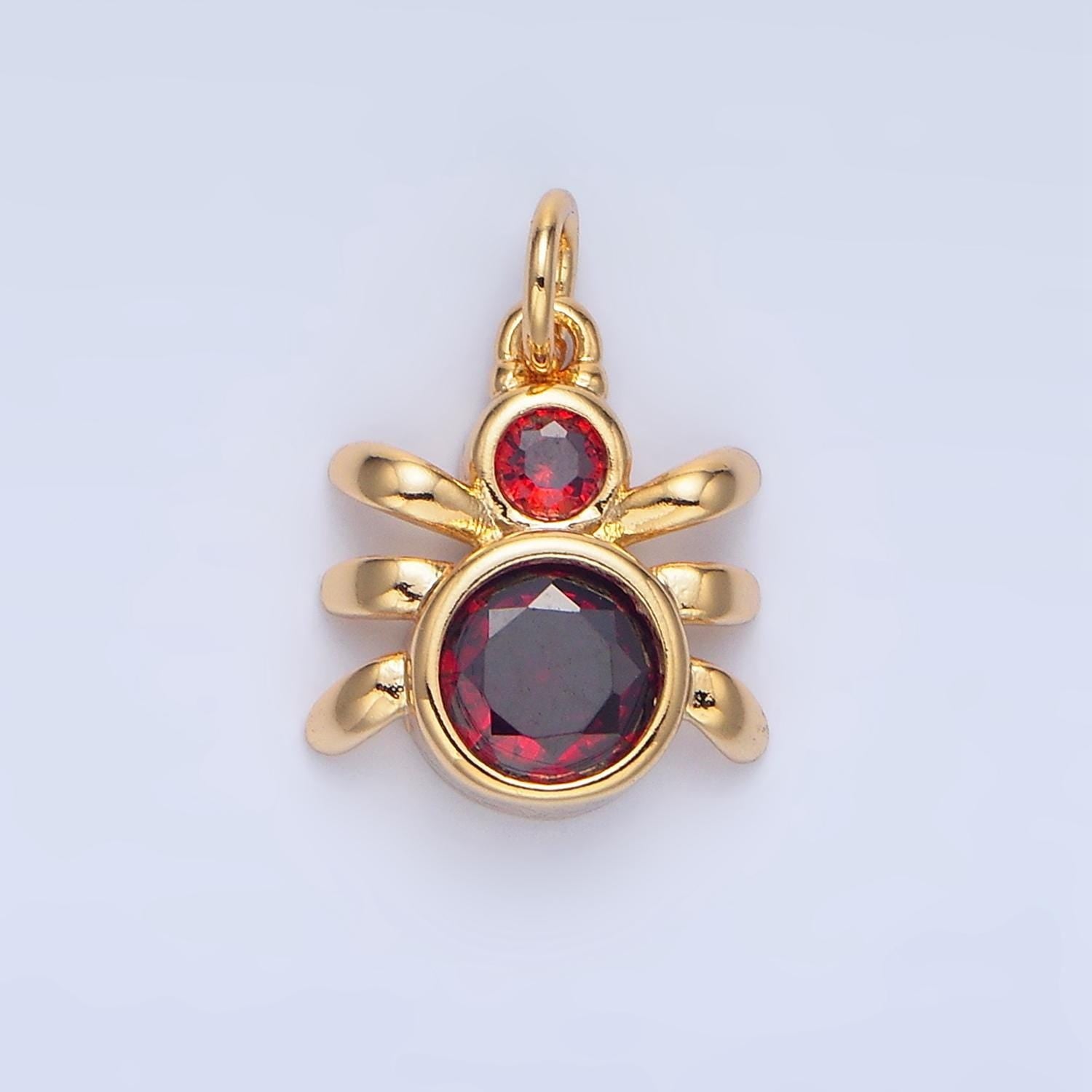Green, black, red bed bug insect cz 24k gold filled charm | x-886 - x-901