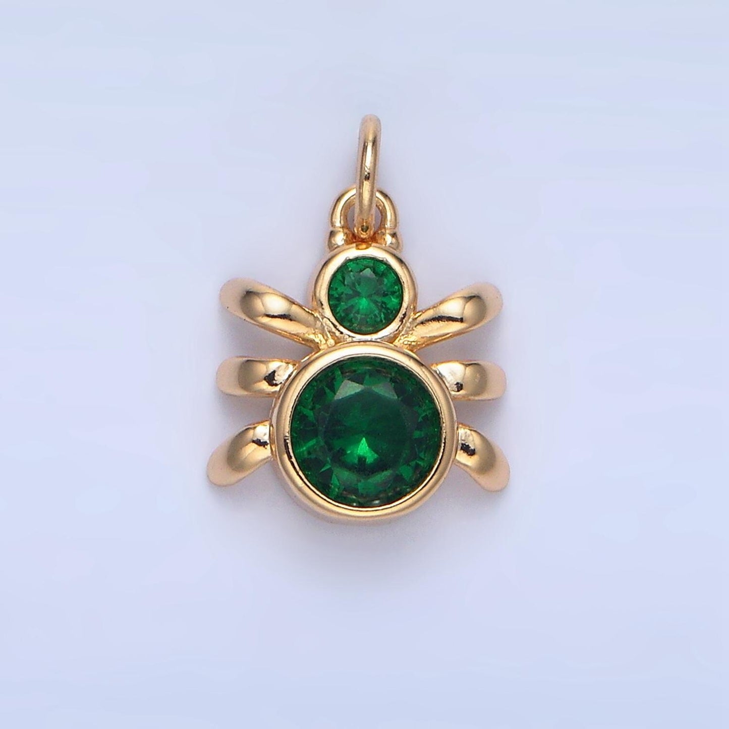 Green, black, red bed bug insect cz 24k gold filled charm | x-886 - x-901