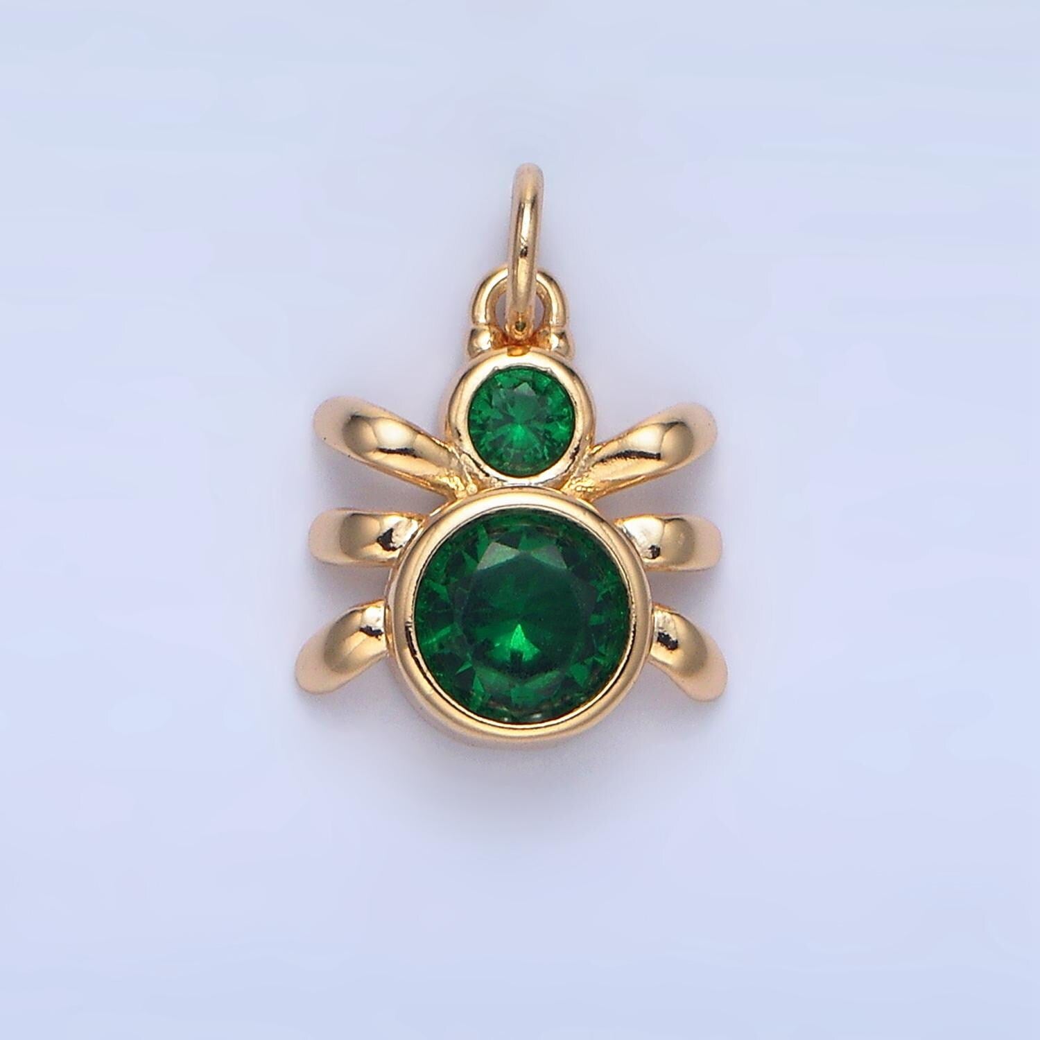 Green, black, red bed bug insect cz 24k gold filled charm | x-886 - x-901