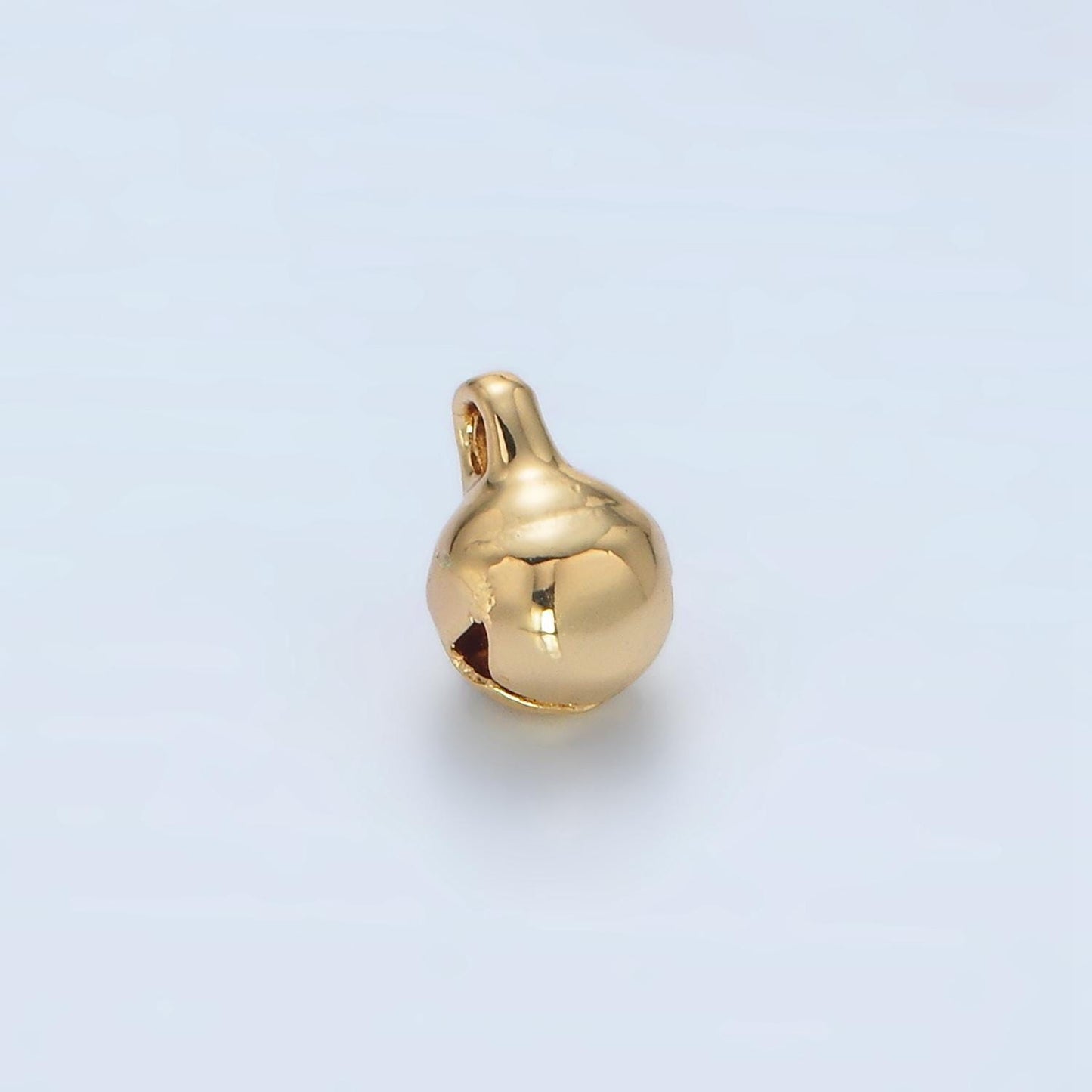 Mini jingle bell charm 6x9mm in gold & silver 24k gold filled charms | x-884