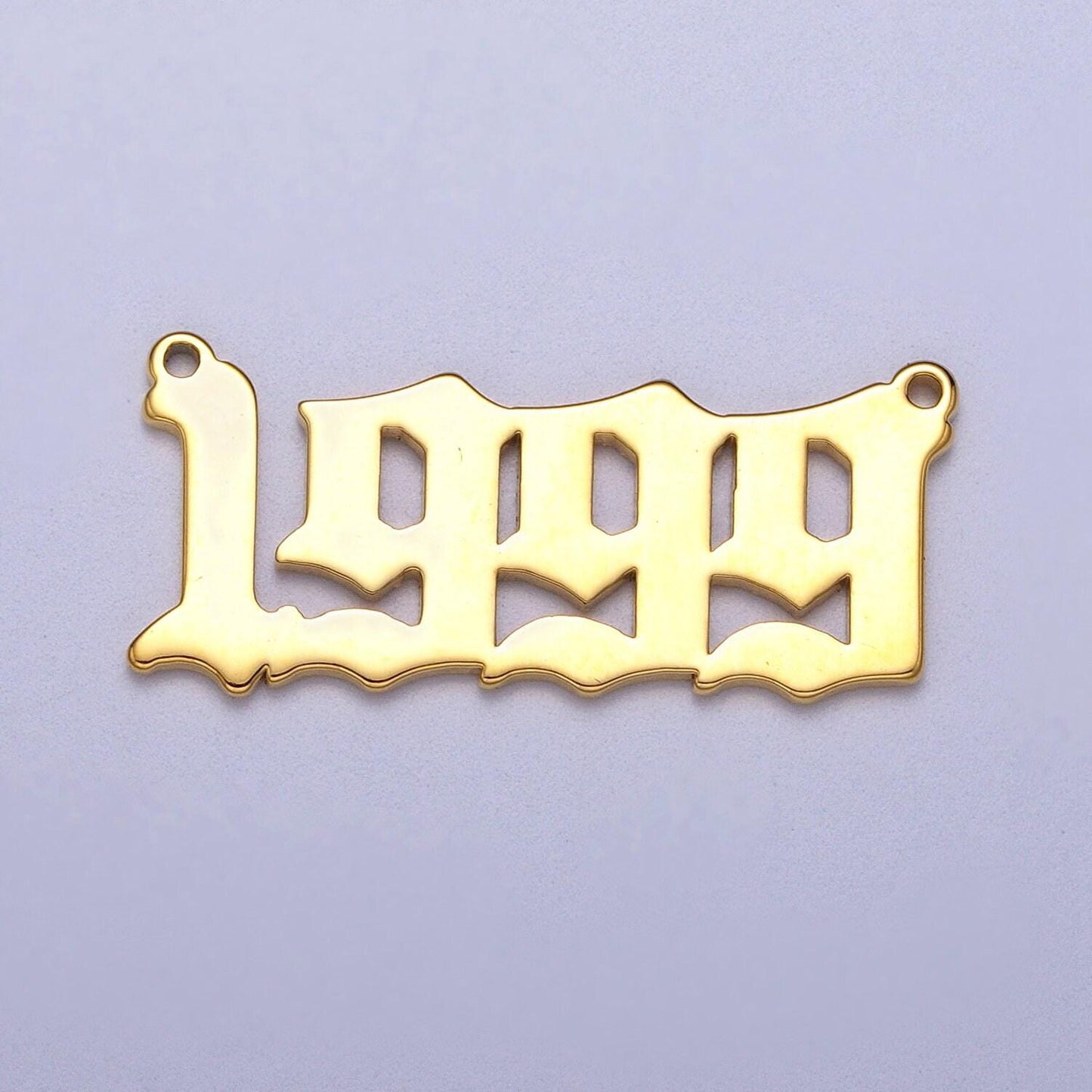 Gold filled birth year number charm connector birthday old english number link connector for personalized necklace bracelet component y690