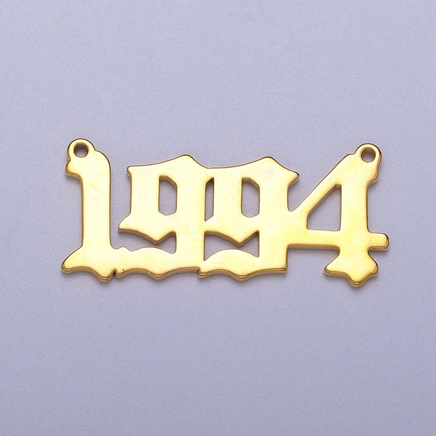 Gold filled birth year number charm connector birthday old english number link connector for personalized necklace bracelet component y690