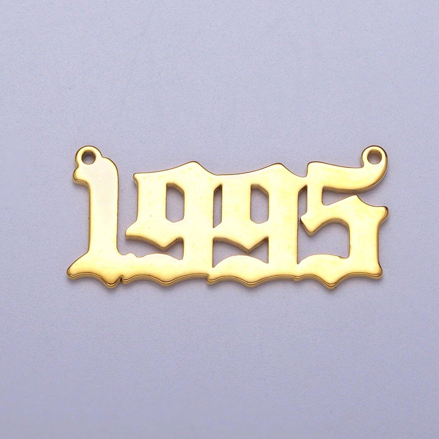 Gold filled birth year number charm connector birthday old english number link connector for personalized necklace bracelet component y690
