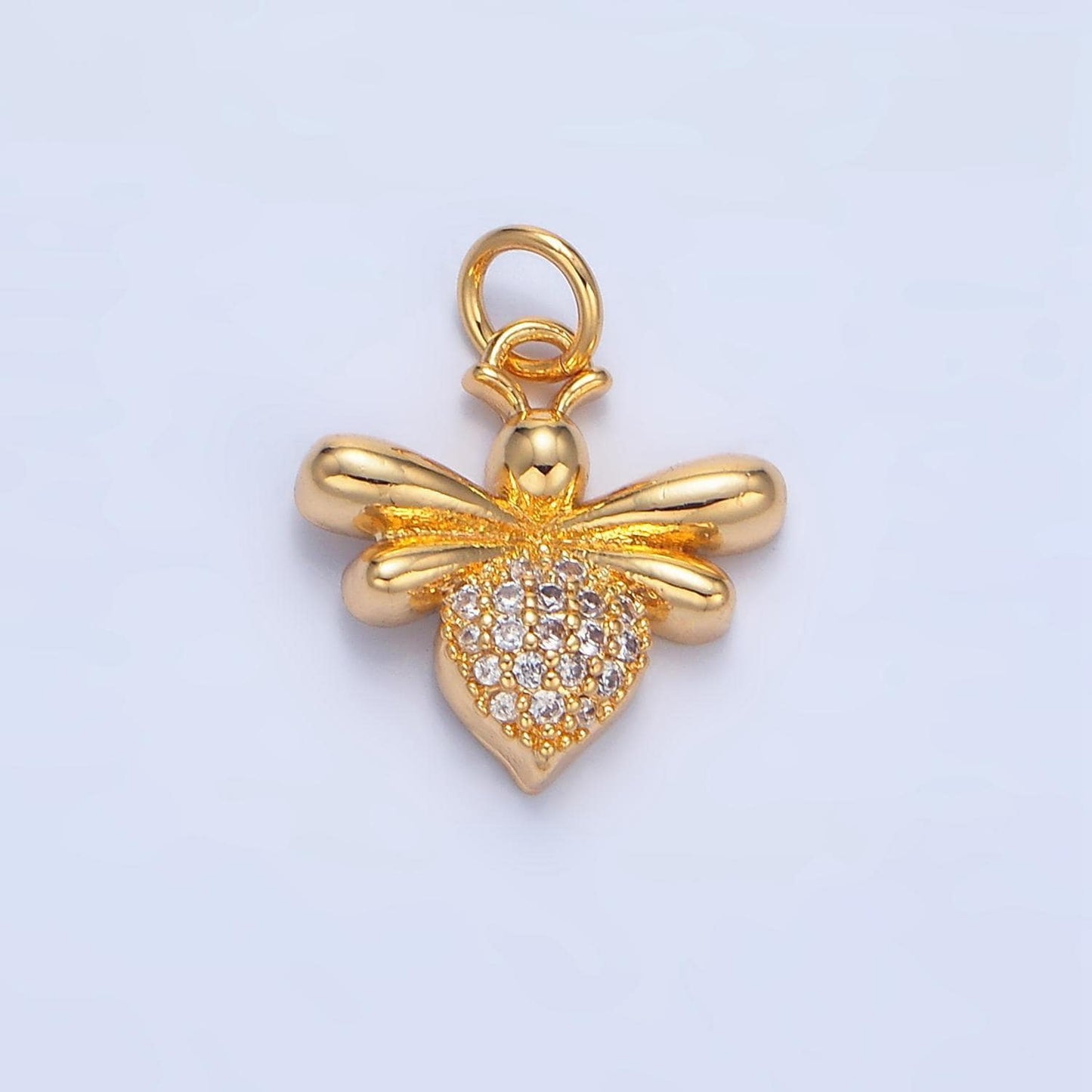 Cz micro paved queen bee insect 24k gold filled charm | x-872