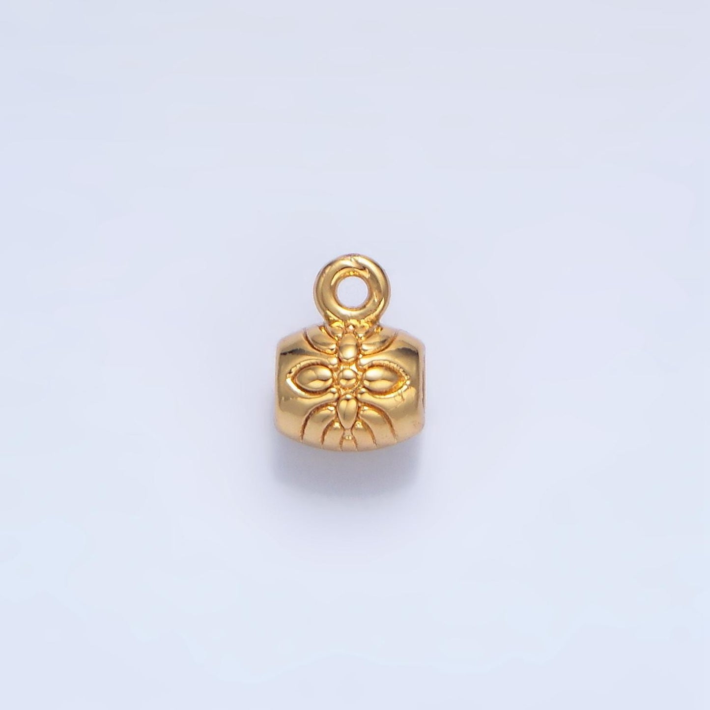 Mini flower tube bead + charm add on 24k gold filled supply | x-792