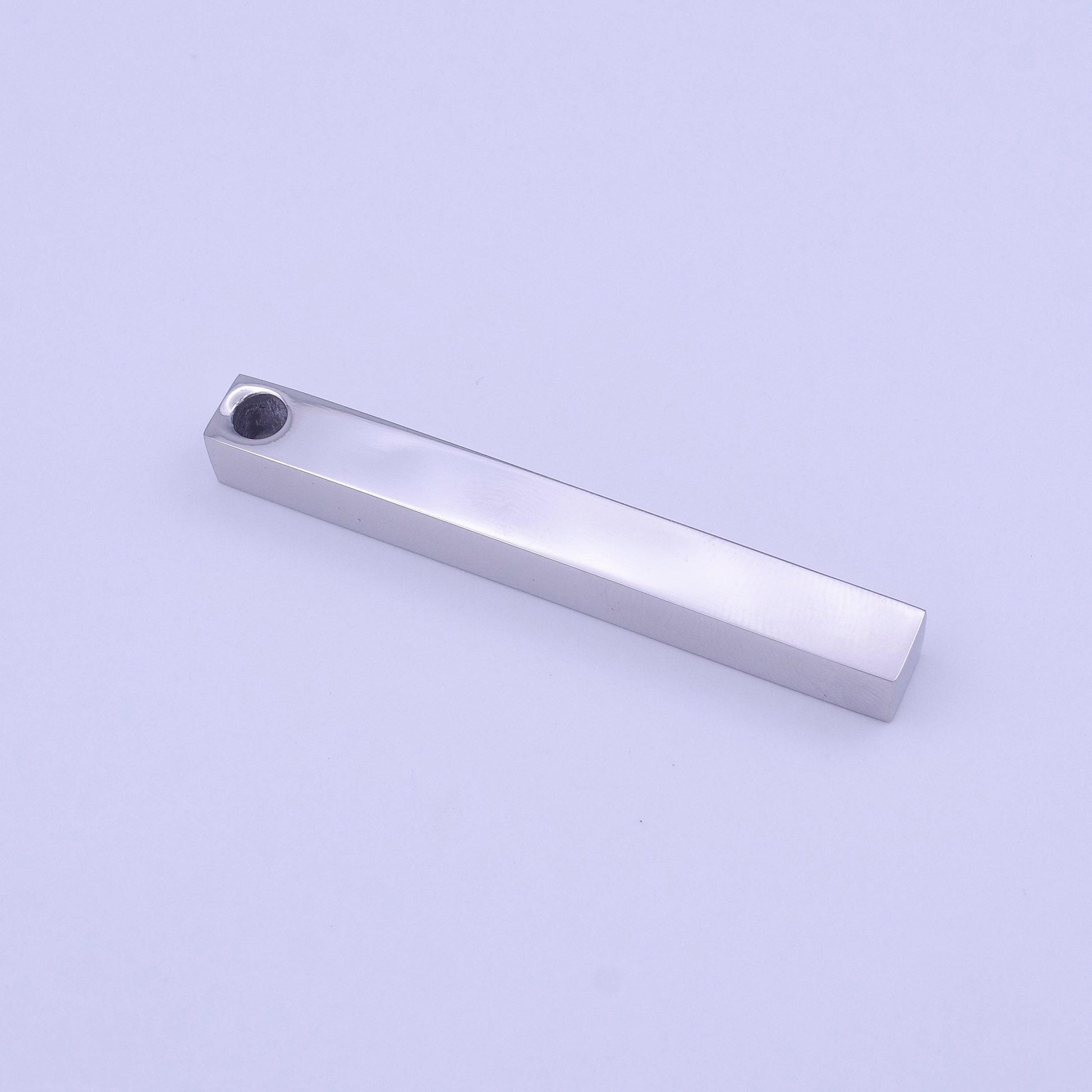 Personalized bar gold, silver engraved bar, 49.9x5.9mm 2mm hole vertical bar good for personalized jewelry name necklace