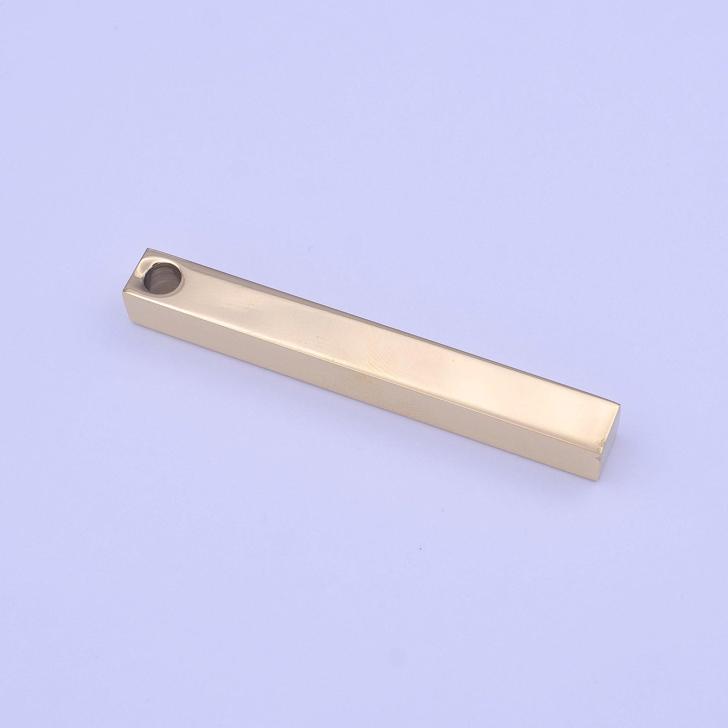Personalized bar gold, silver engraved bar, 49.9x5.9mm 2mm hole vertical bar good for personalized jewelry name necklace