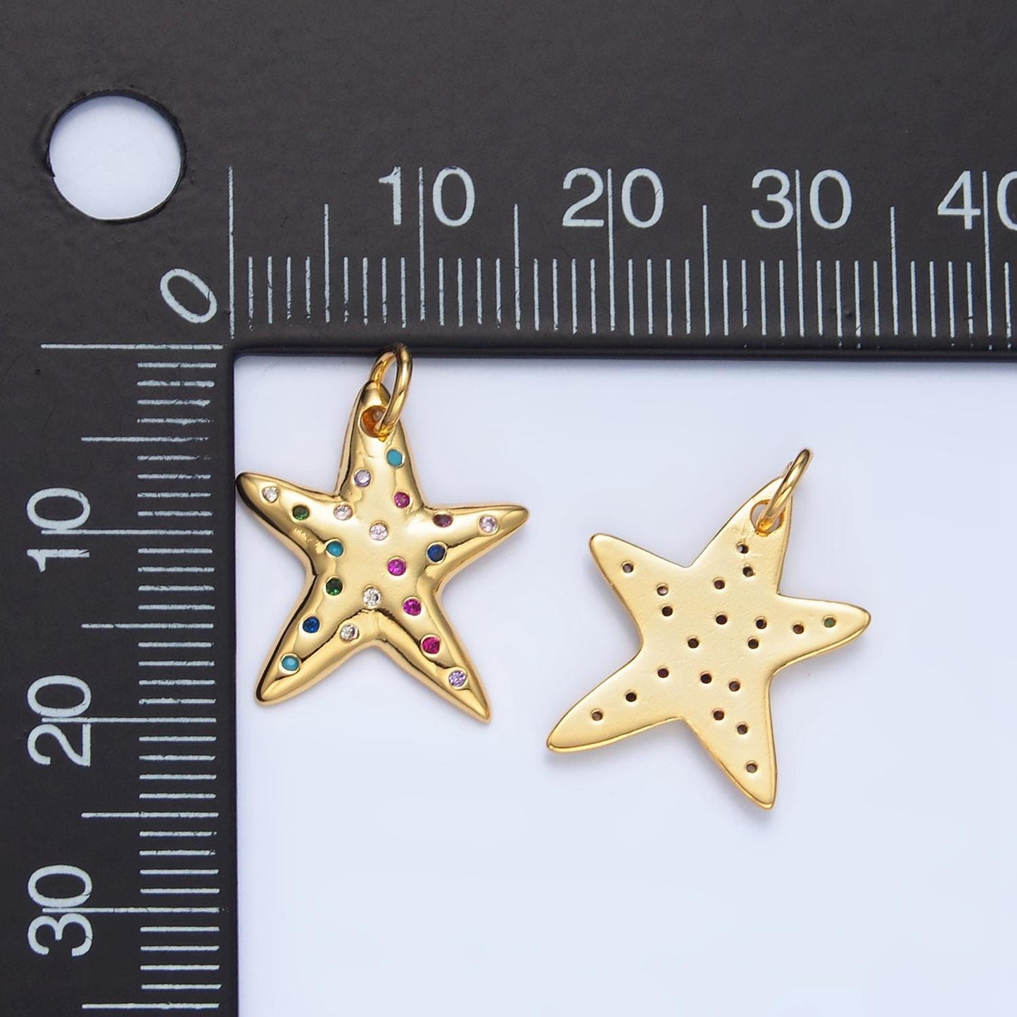 Multi color cz star charm pendant 24k gold filled charm celestial jewelry bracelet necklace making x608