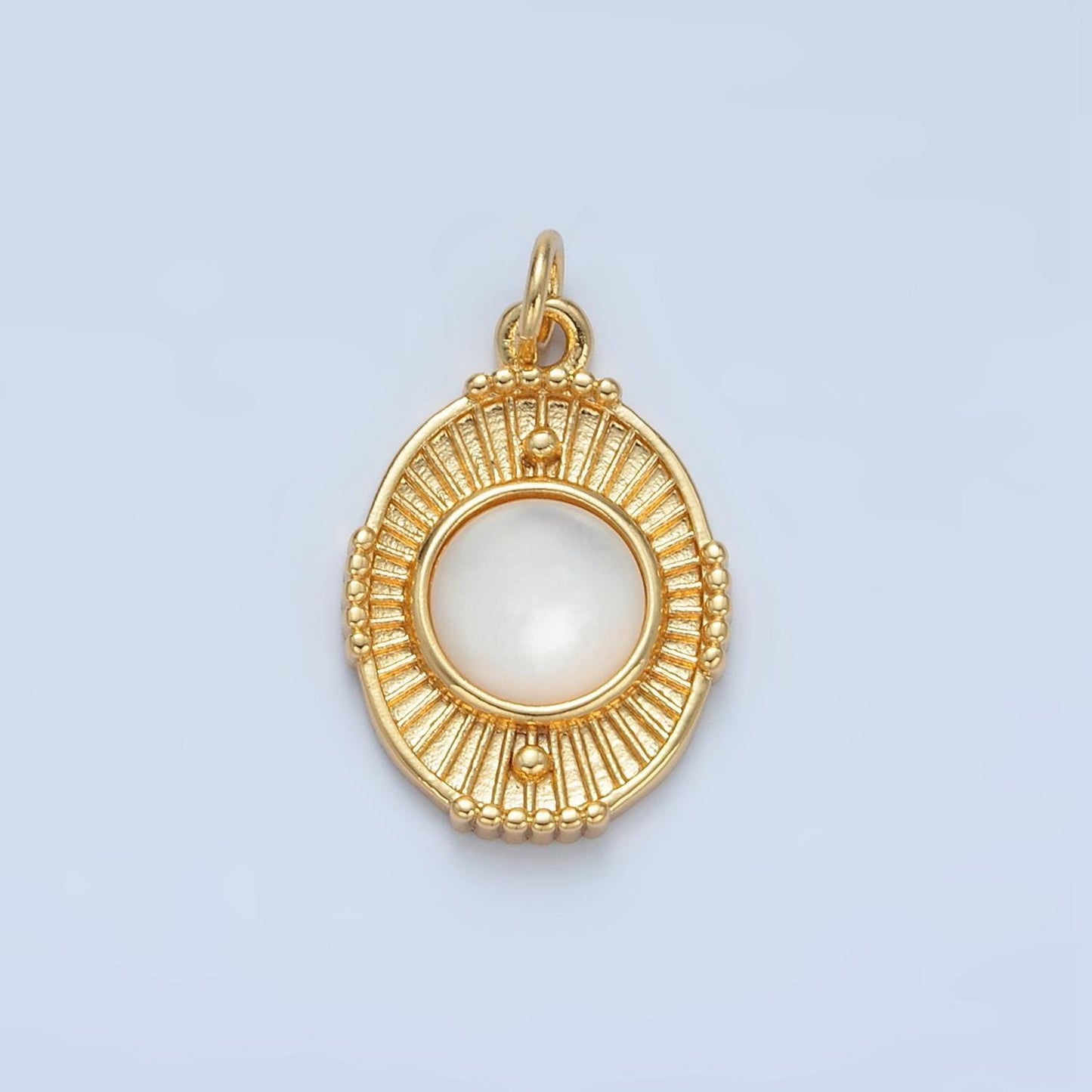 Dainty oval medallion pendant with pearl geometric charm in 14k gold filled carnelian stone for necklace charm supply x594