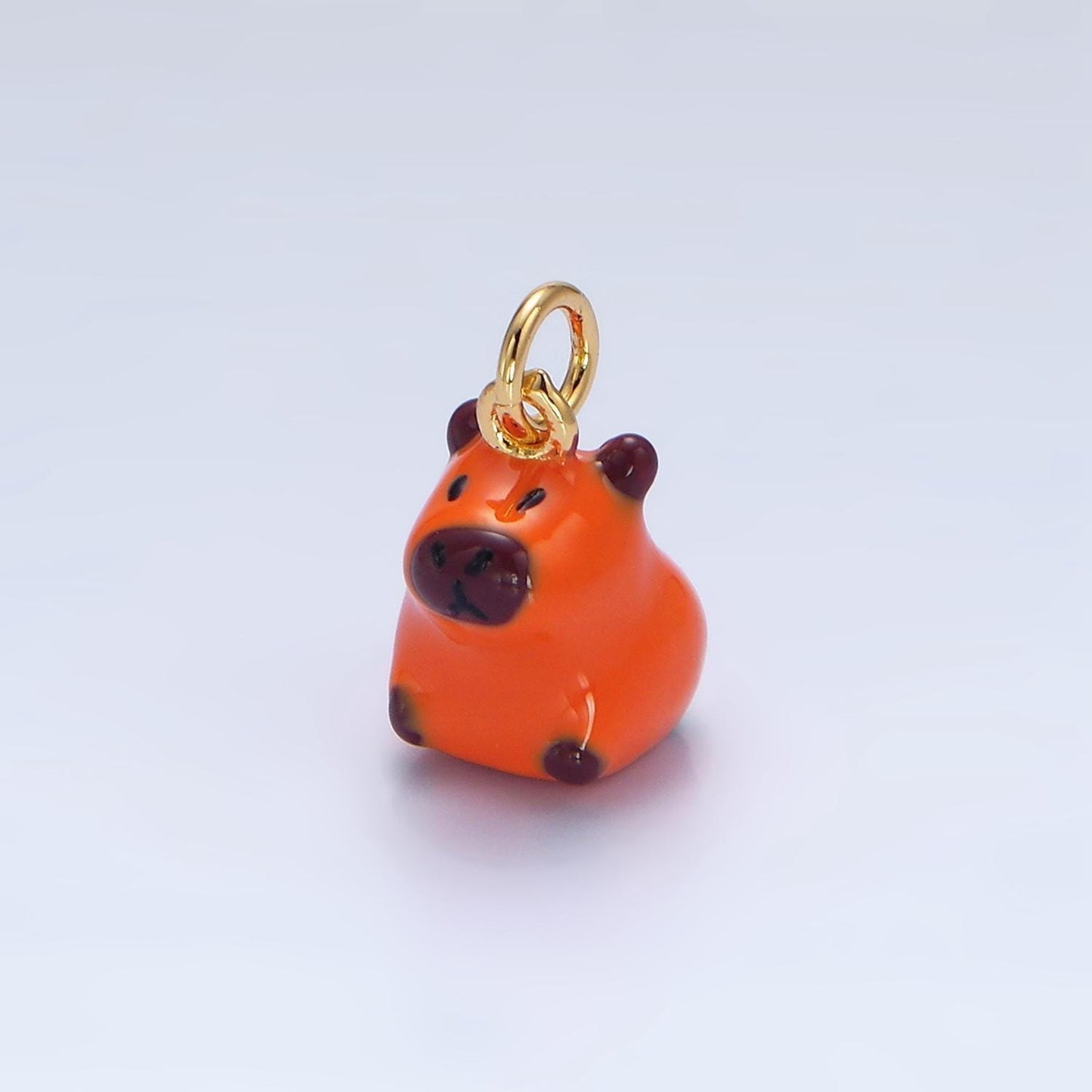 Cute capybara charms glass animal pendant diy jewelry making supply for bracelet necklace earring key chain tumbler charm x576