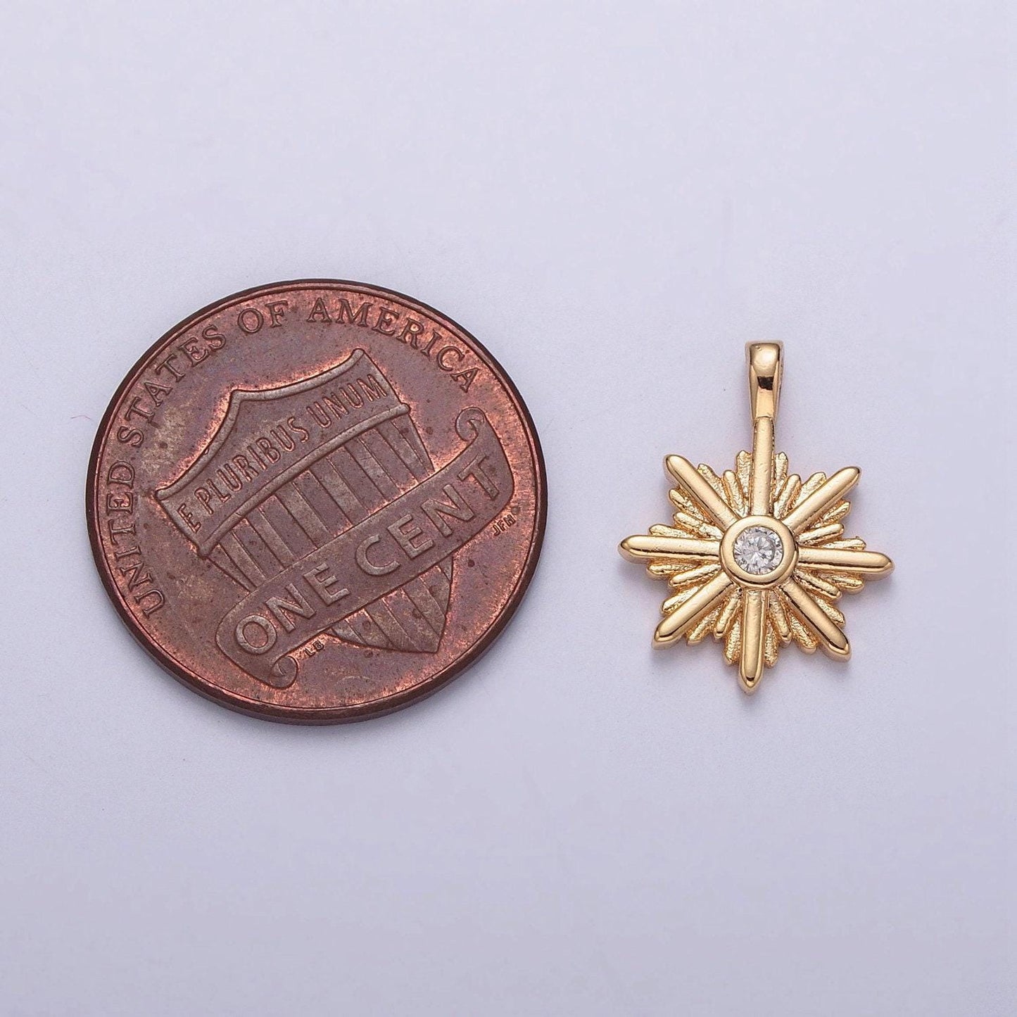 24k gold plated mini north bright stars snowflake cubic zirconia charm micro pave cz snow stars charm for earring bracelet necklace | x-419