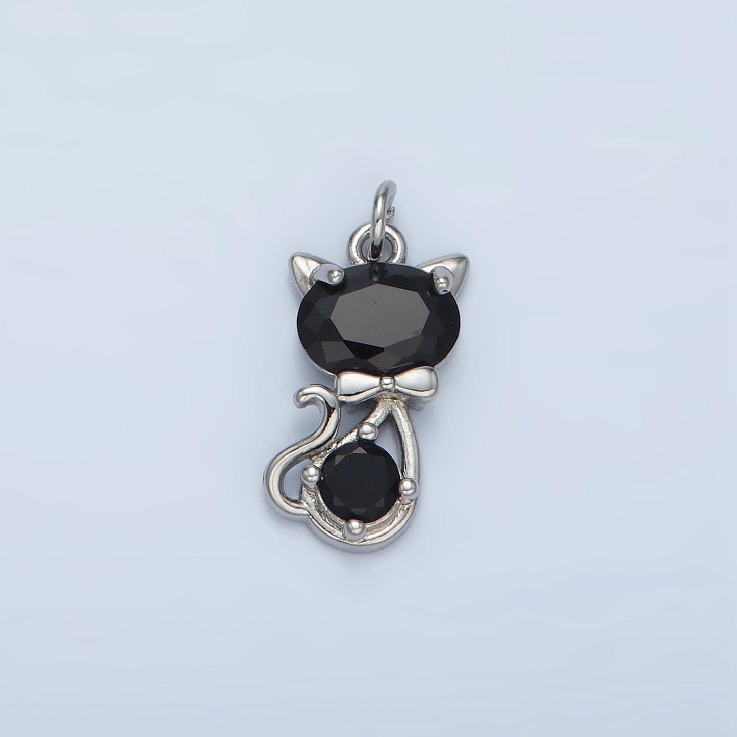 14k gold filled black cat cz cute kitty pussy animal charm | x309