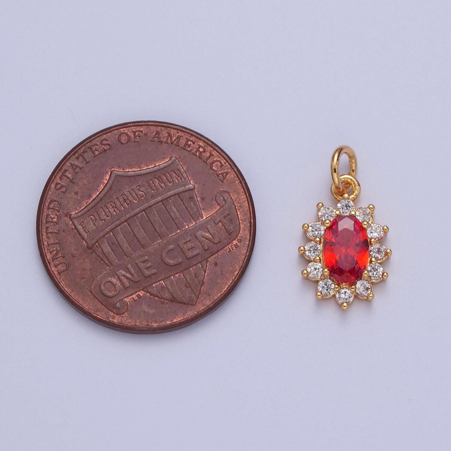 24k gold filled dainty rustic oval flower petals micro pave cz stone pendant, add on charm crystal cz stone for jewelry supply | x-082-x-087