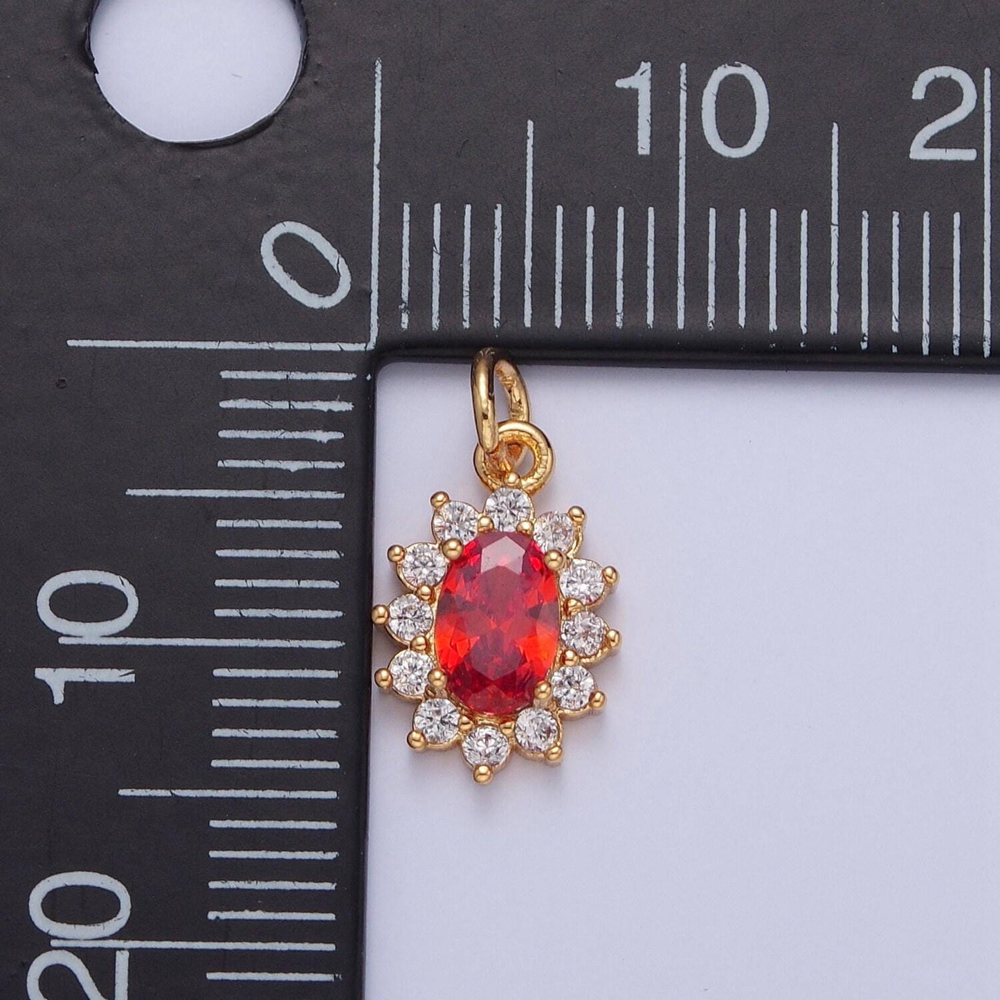 24k gold filled dainty rustic oval flower petals micro pave cz stone pendant, add on charm crystal cz stone for jewelry supply | x-082-x-087