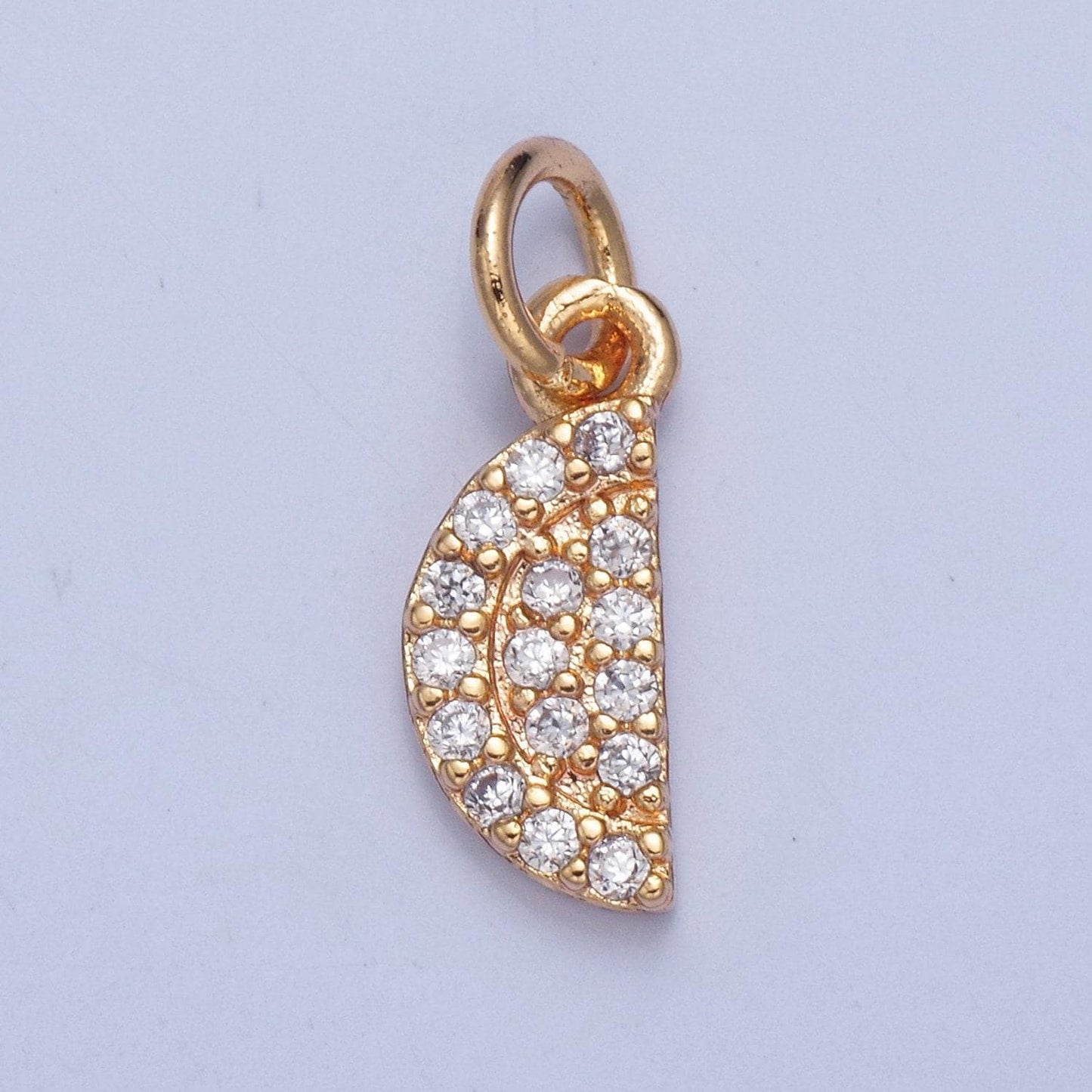 24k gold watermelon colored/clear micro pave cz clear stone pendant, add on charm crystal cz for necklace bracelet supply | x-034, x-035