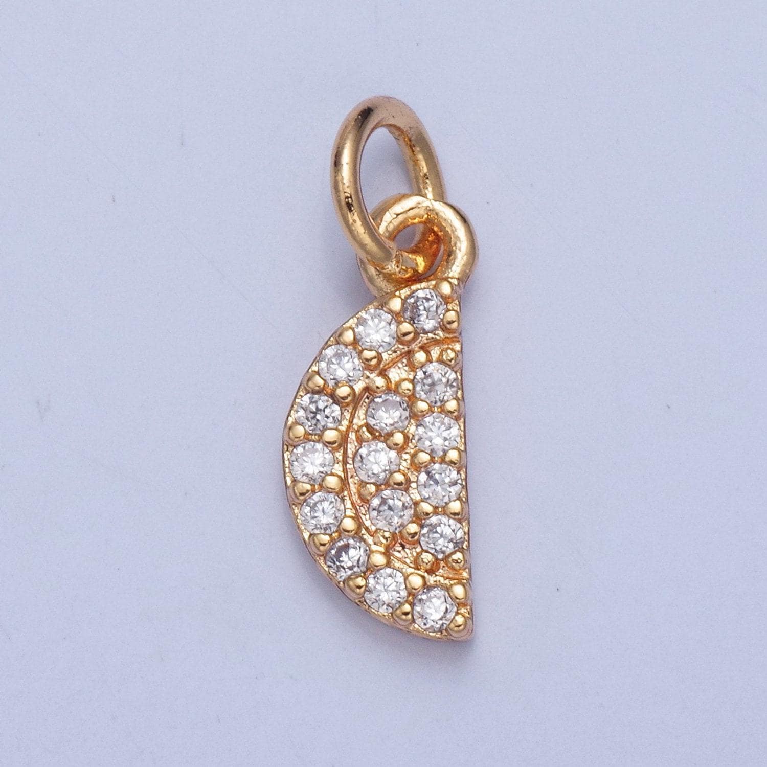 24k gold watermelon colored/clear micro pave cz clear stone pendant, add on charm crystal cz for necklace bracelet supply | x-034, x-035
