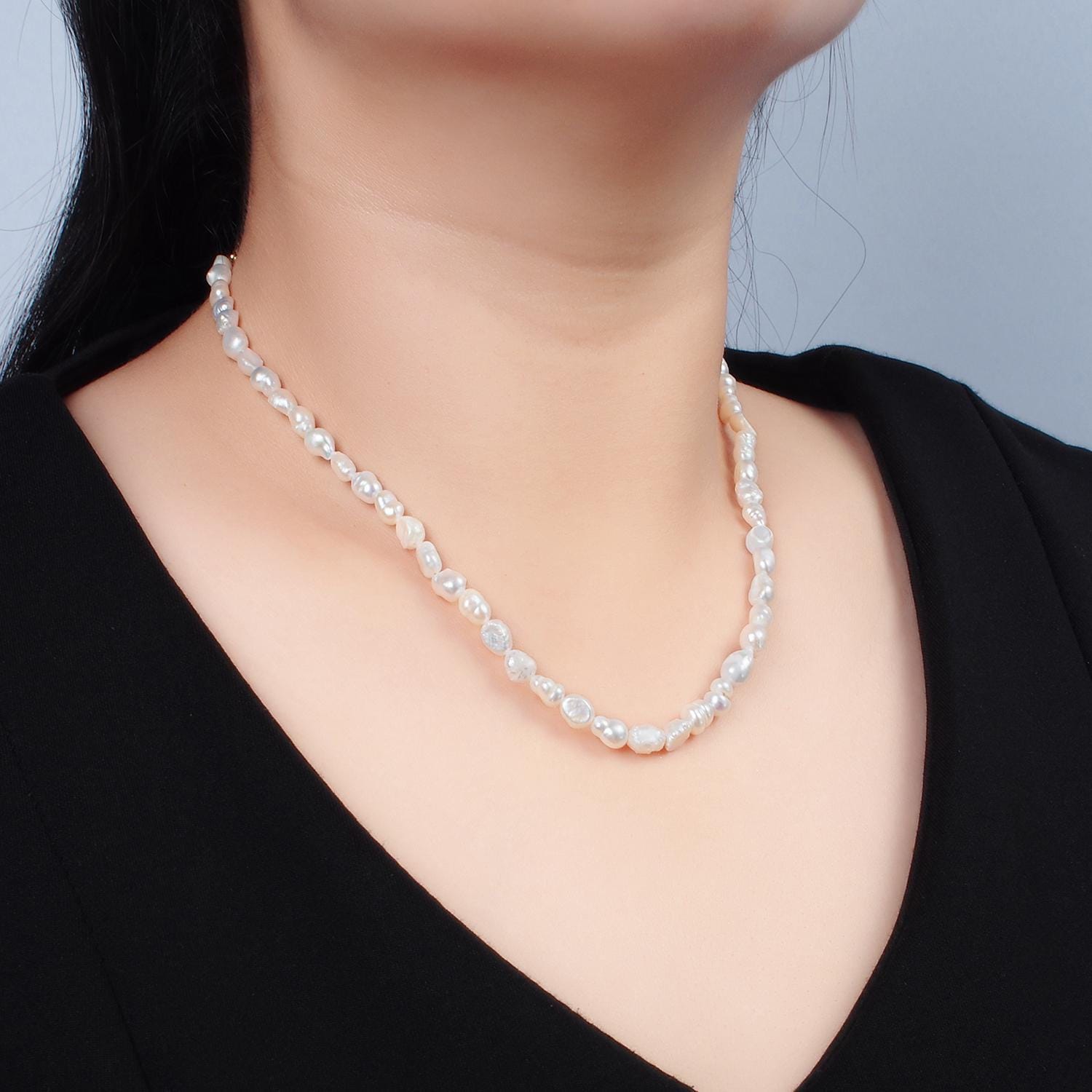 16 inch white pearl 16k gold filled necklace | wa-2657
