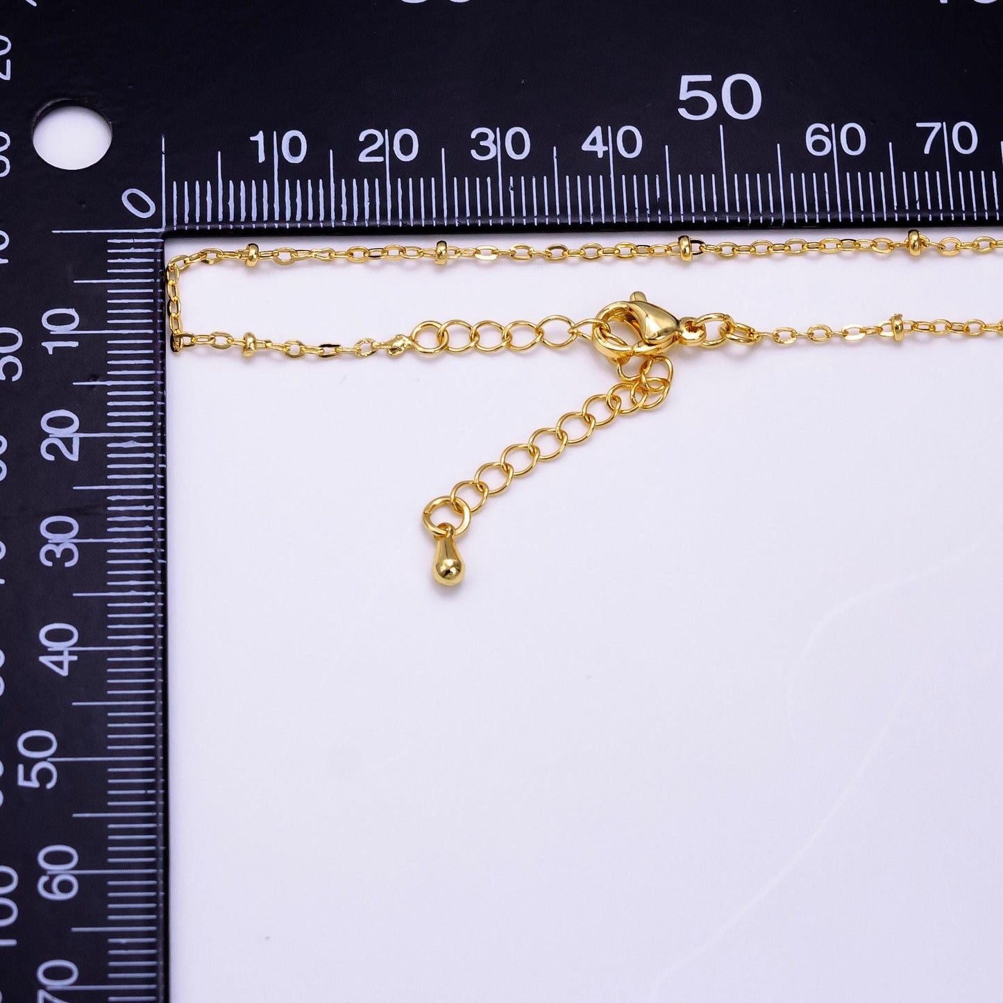 Dainty 18 inch satellite necklace delicate curb link layering chain necklace with small beaded for minimalist jewelry inspired wa2454
