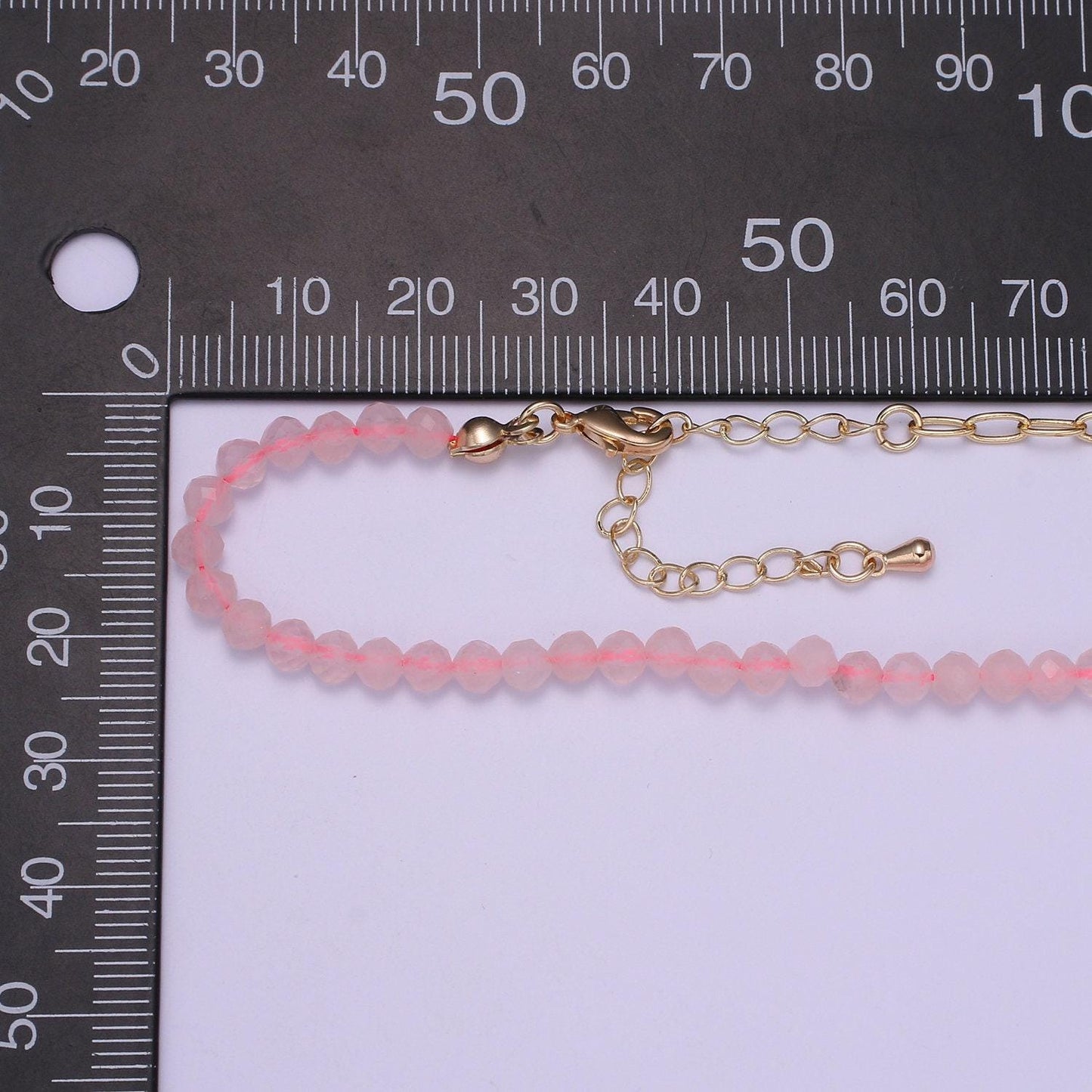 Half clear quartz half chain necklace, minimalist beaded paperclip chain necklace gold filled dainy mix chain necklace