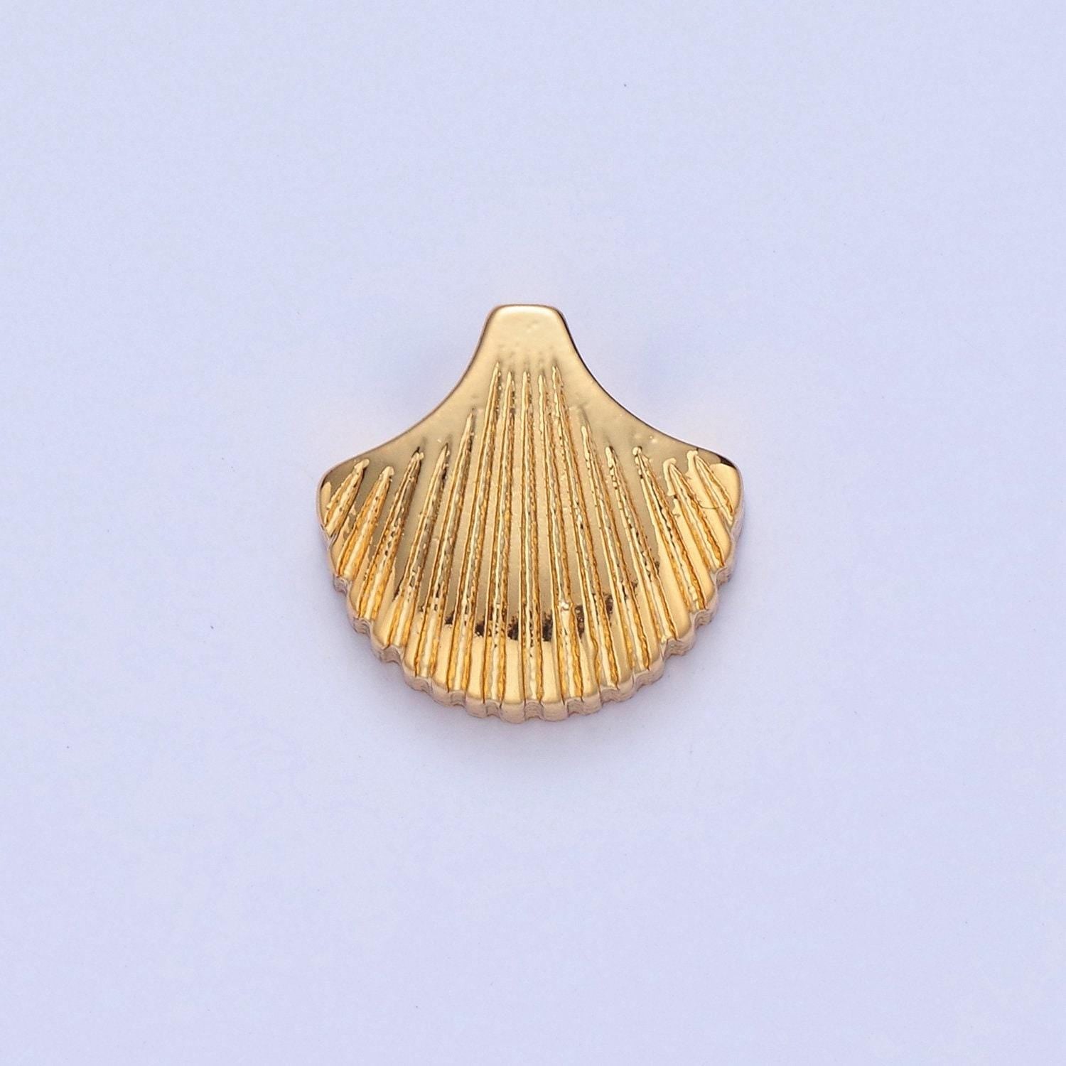 Dainty gold filled clam shell bead spacer for bracelet w-854