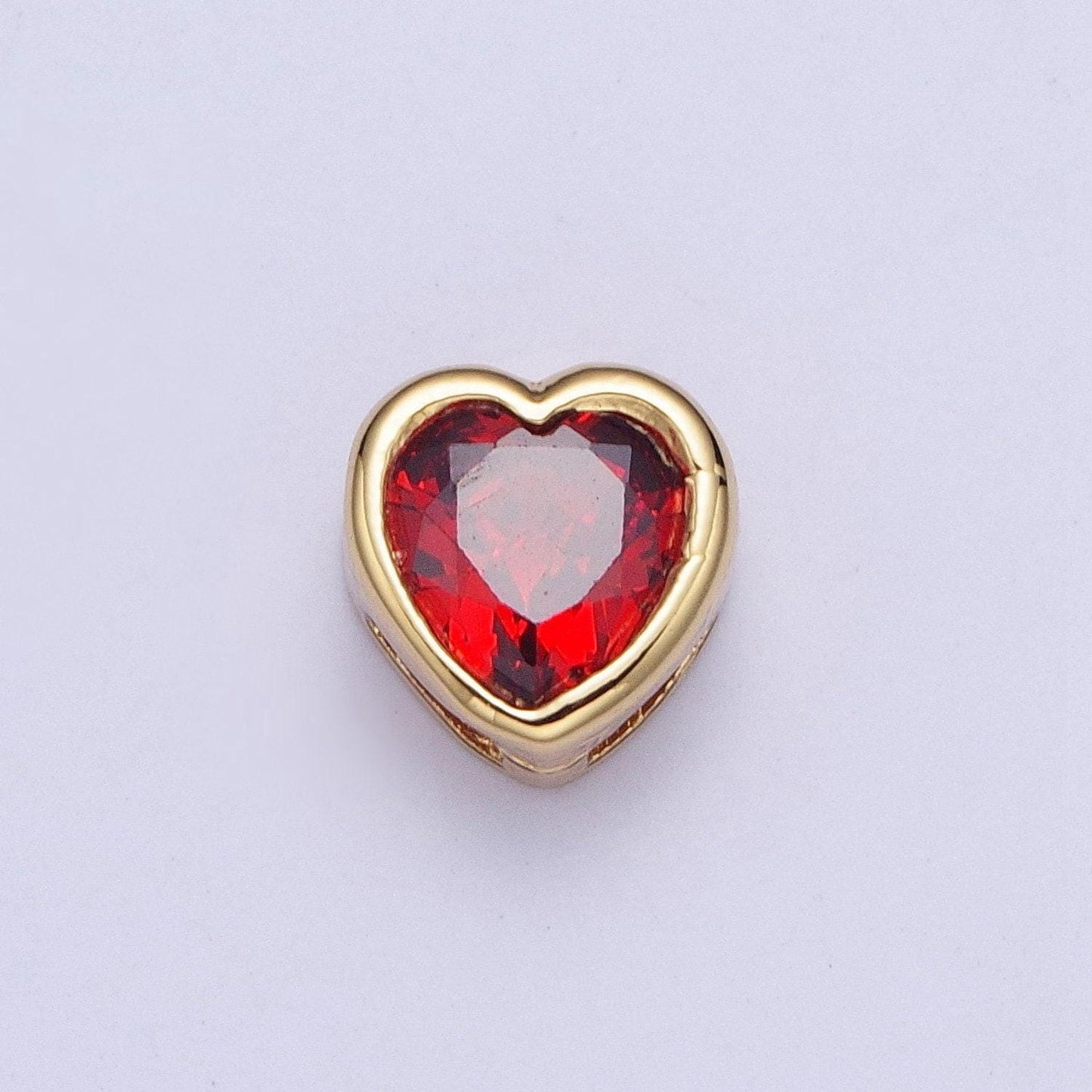 24k gold plated dainty cz heart spacer bead, gold heart spacer beads cz, small heart spacers for bracelet necklace | w-912~w-919