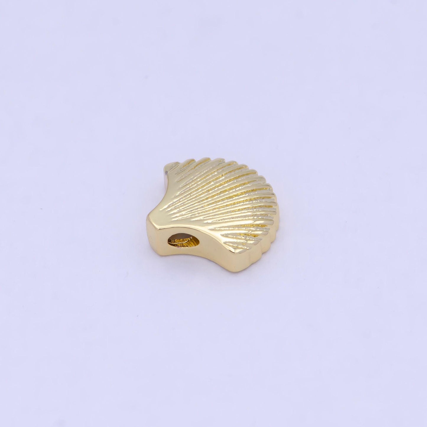 Dainty gold filled clam shell bead spacer for bracelet w-854