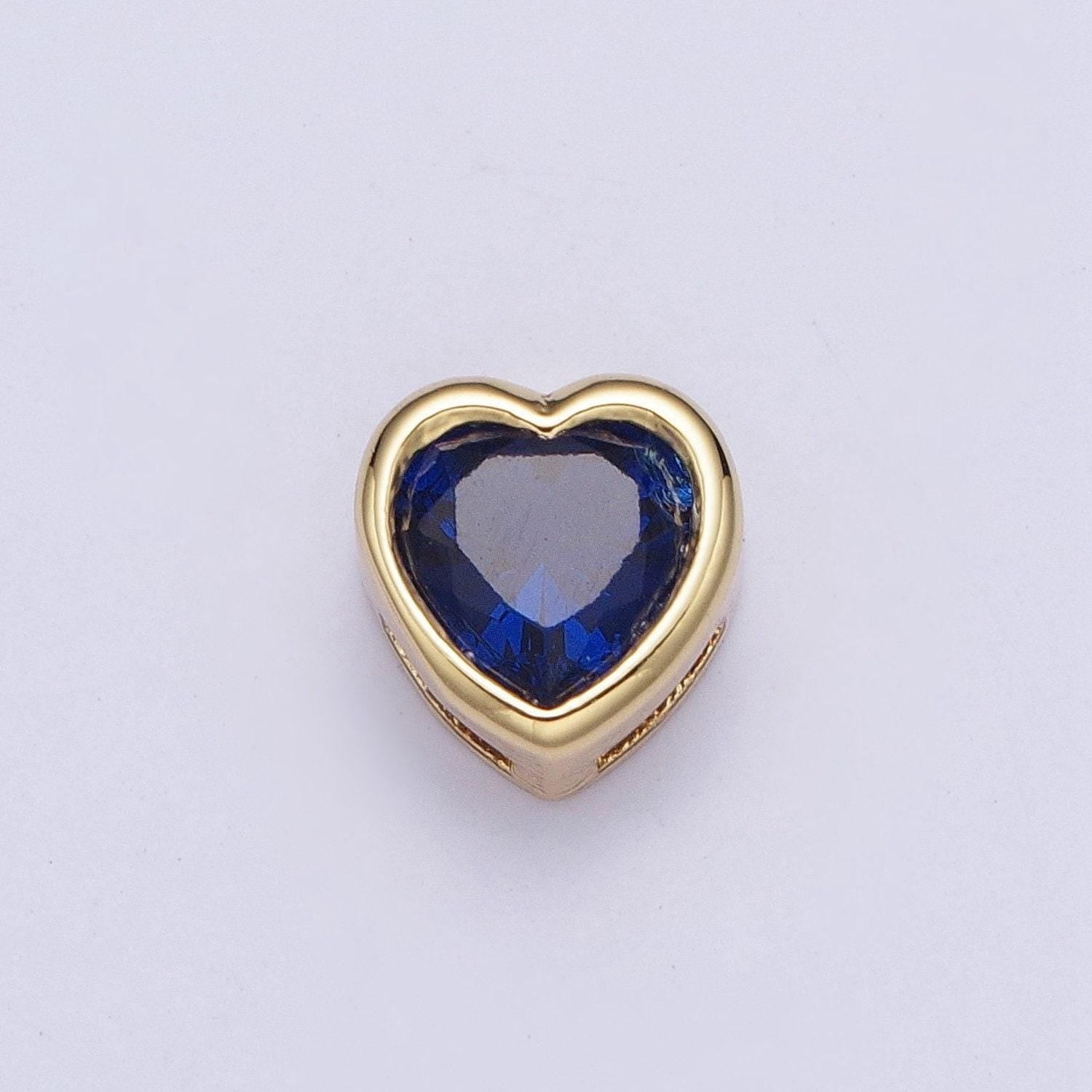 24k gold plated dainty cz heart spacer bead, gold heart spacer beads cz, small heart spacers for bracelet necklace | w-912~w-919