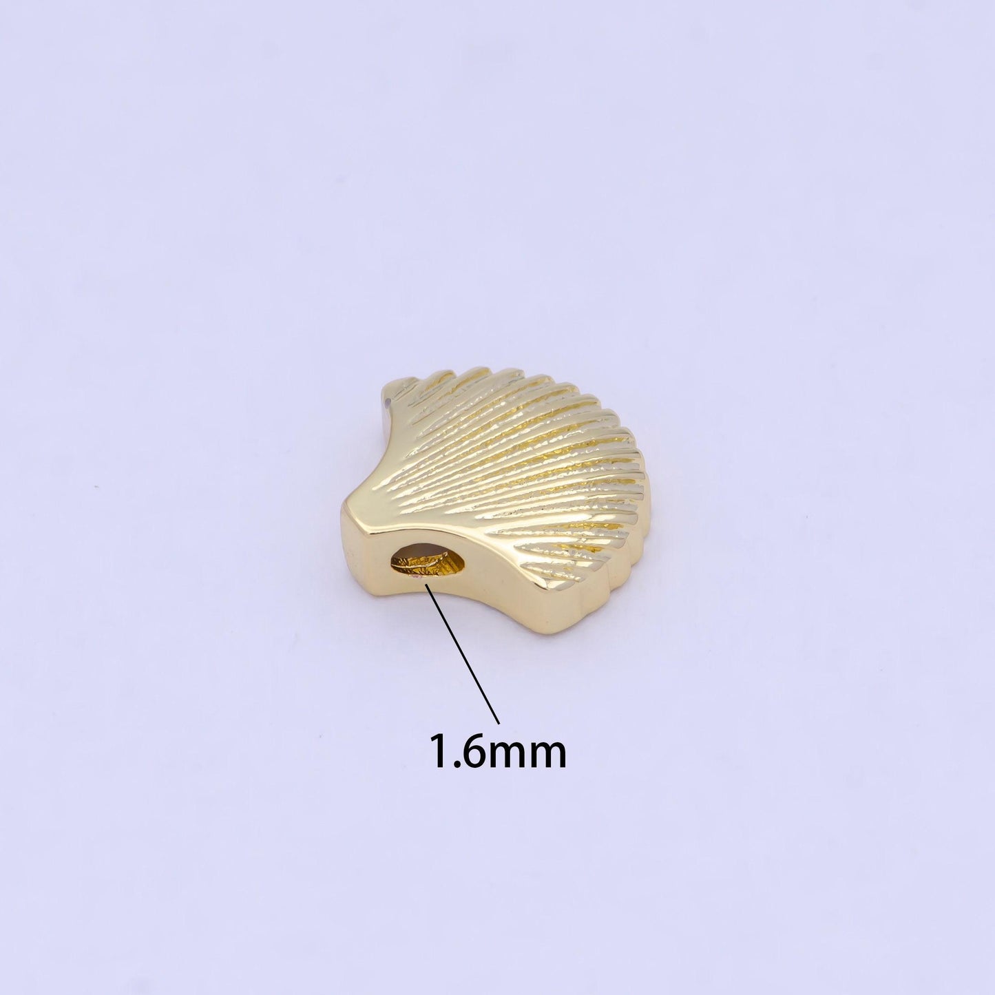 Dainty gold filled clam shell bead spacer for bracelet w-854