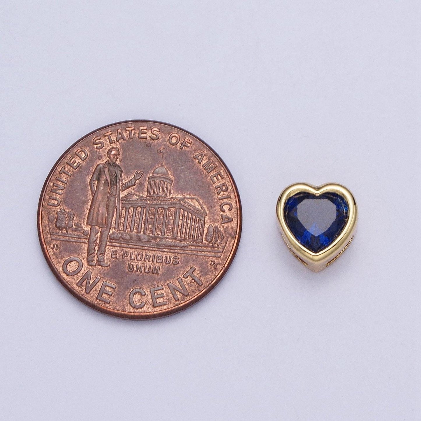 24k gold plated dainty cz heart spacer bead, gold heart spacer beads cz, small heart spacers for bracelet necklace | w-912~w-919