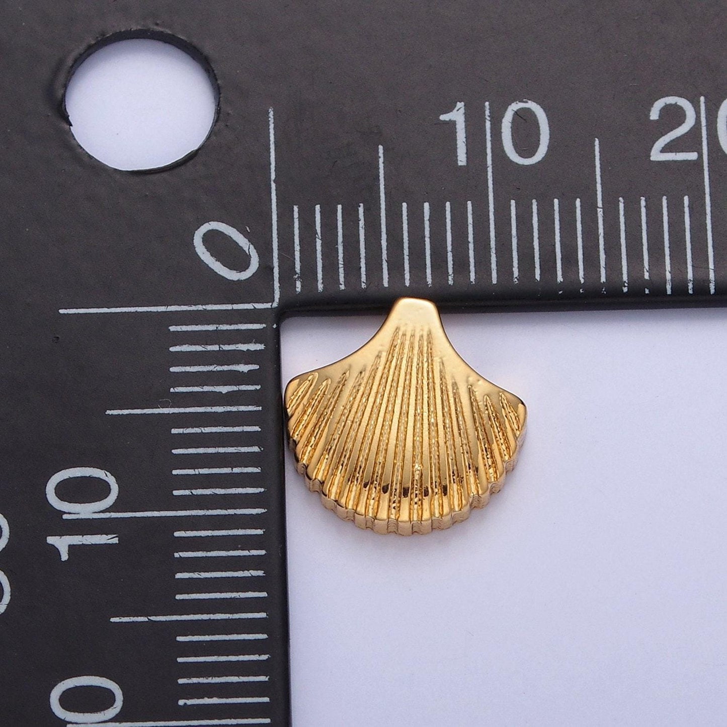 Dainty gold filled clam shell bead spacer for bracelet w-854