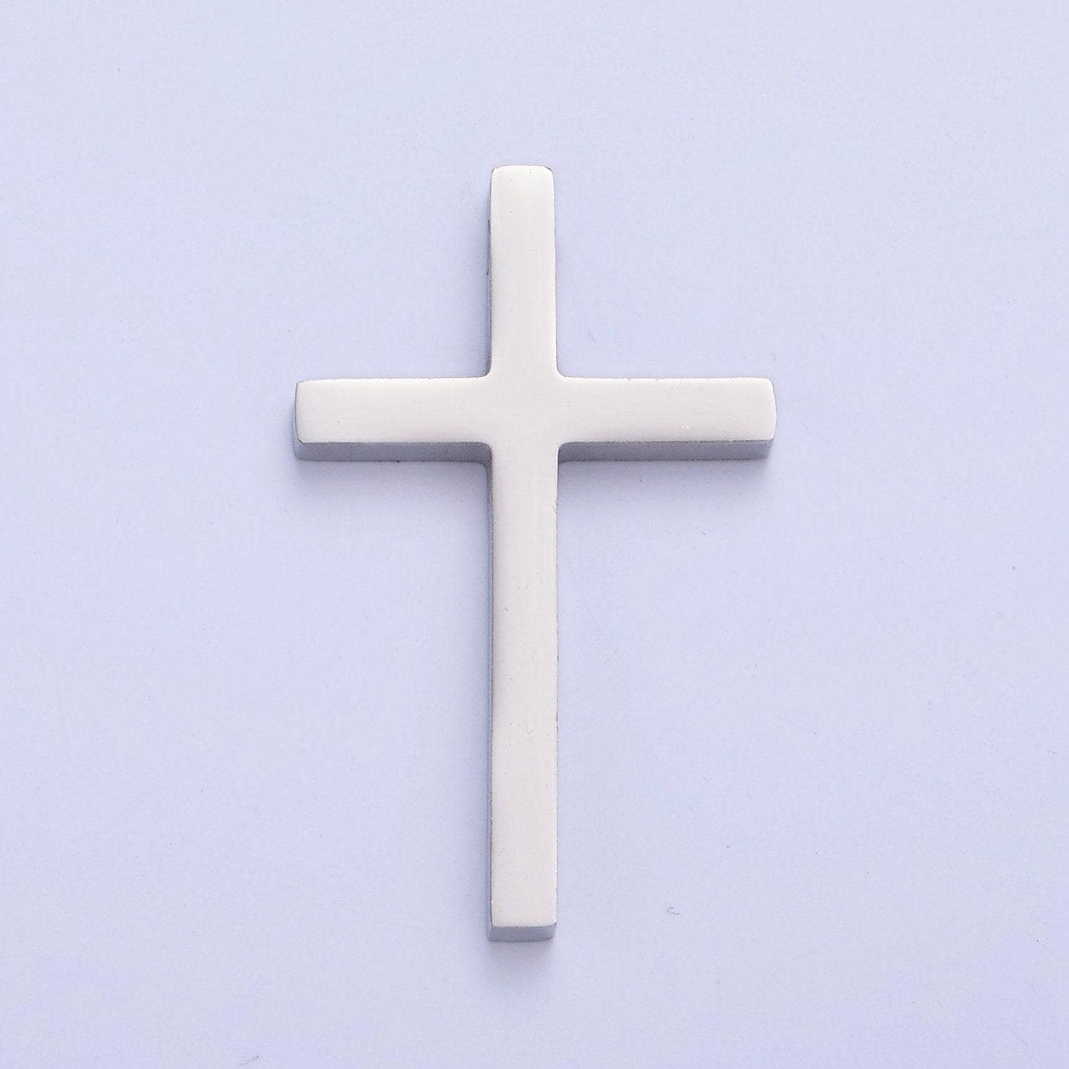 Gold, silver minimalist thin cross spacer bead, stainless steel beads for diy jewelry making european charms beaded bracelet | w-841, w-842